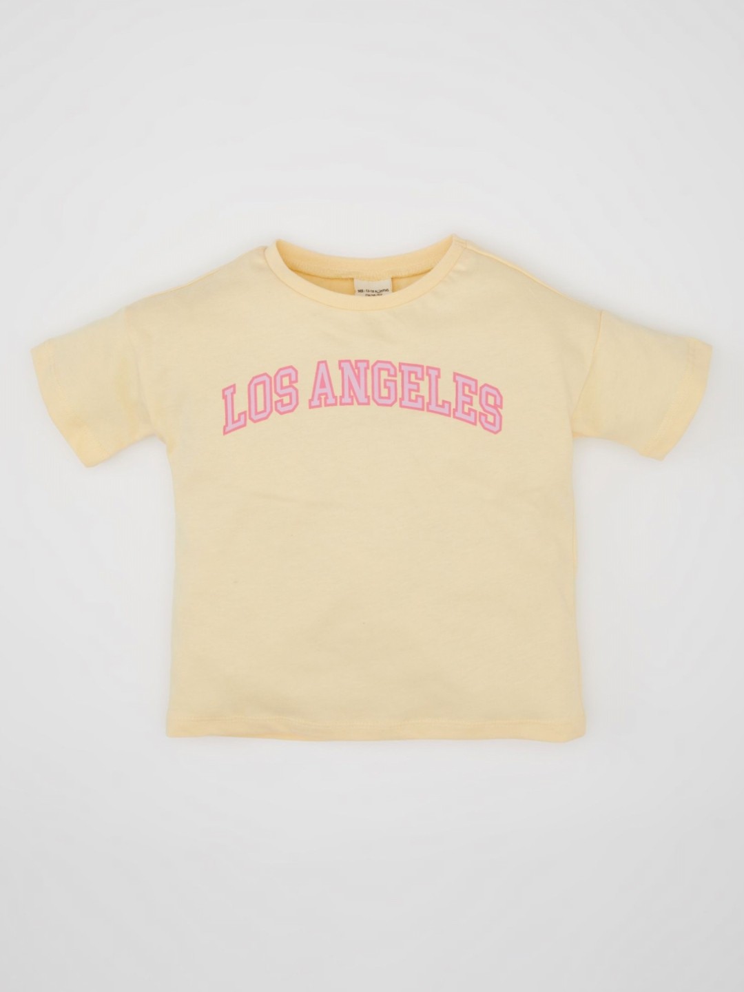 

DeFacto Girls Typography Printed Round Neck Cotton T-shirt, Yellow