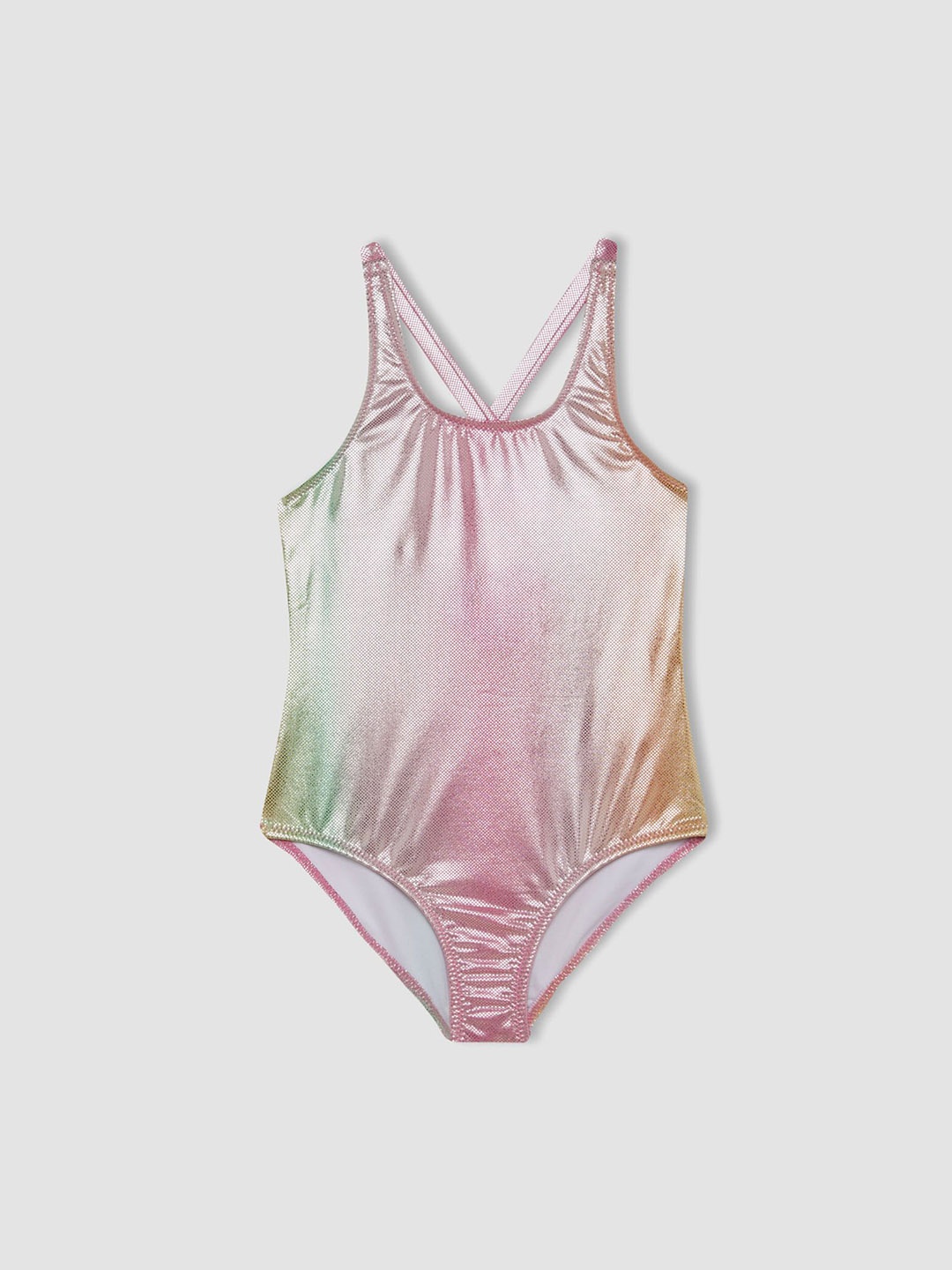 

DeFacto Girls Printed Swim Bodysuit, Pink