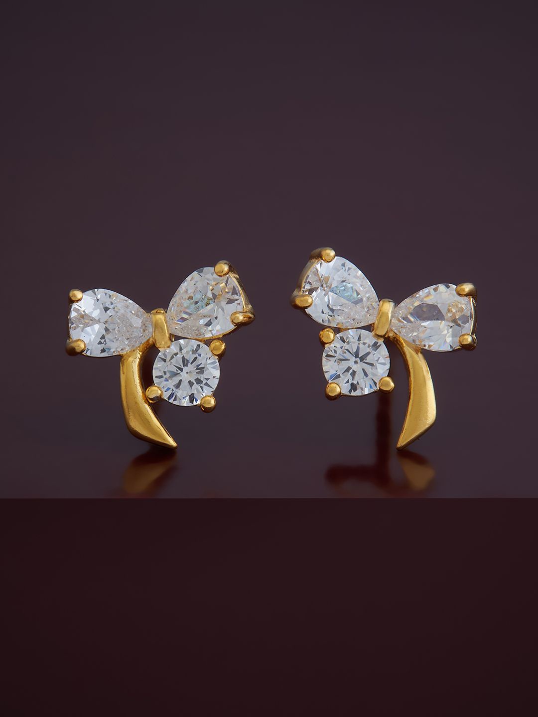 

Kushal's Fashion Jewellery Sterling Silver Cubic Zirconia Gold-Plated Studs