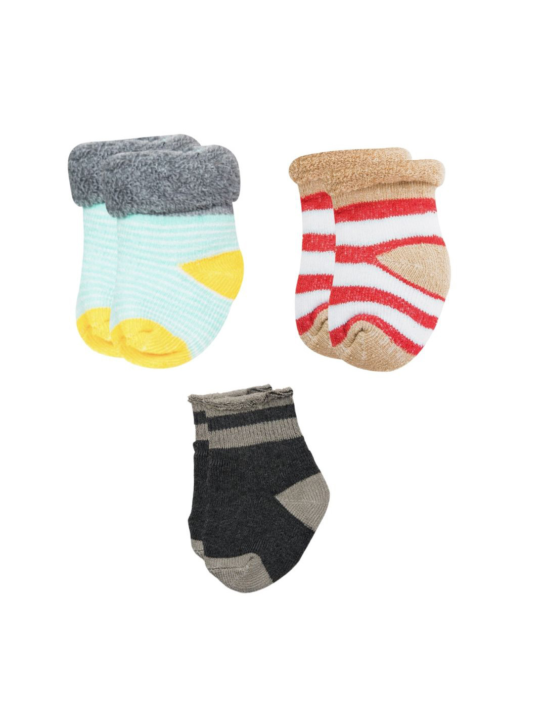 

BAESD Infants Pack Of 3 Patterned Ankle-Length Socks, Grey