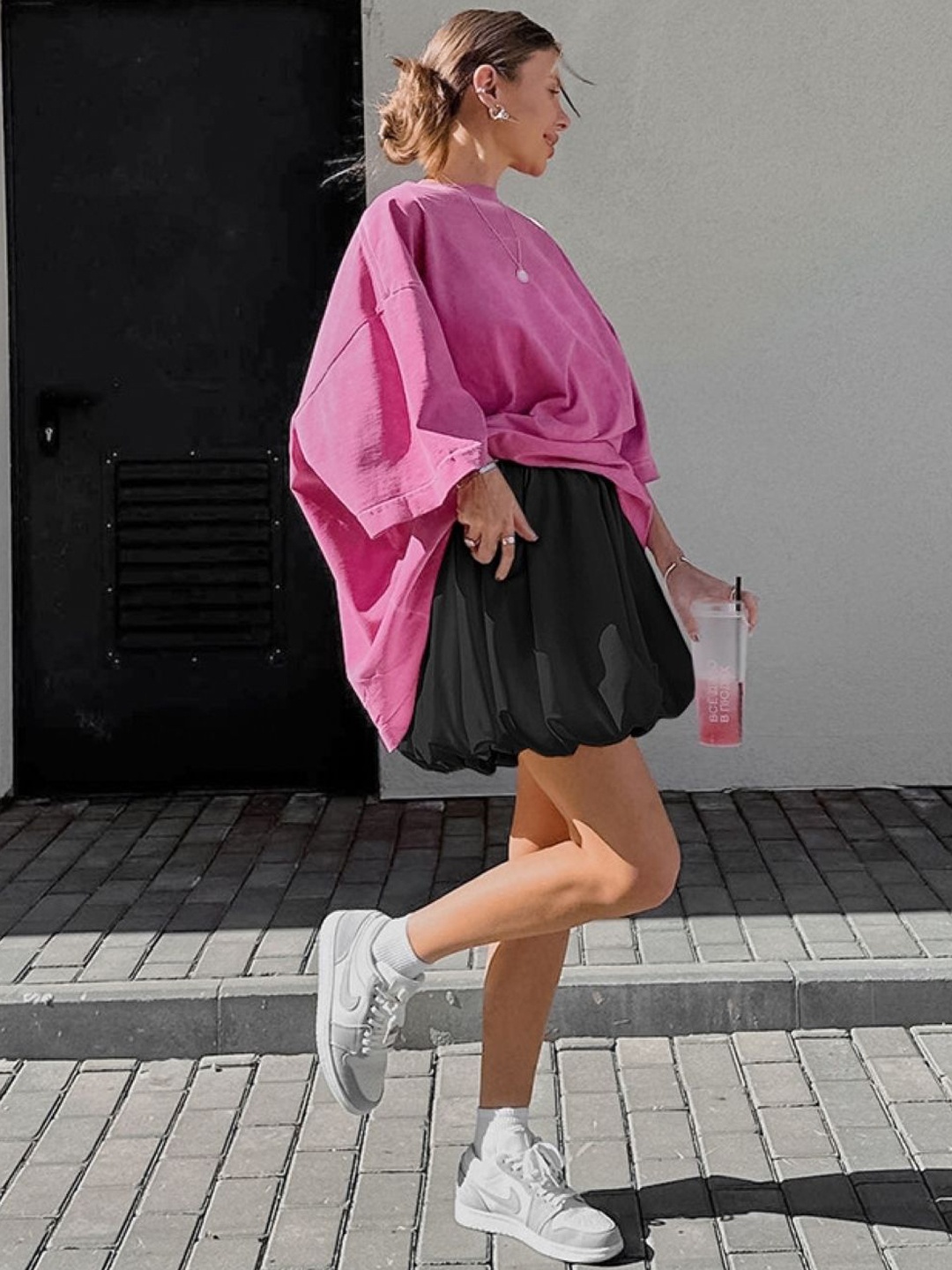 

KPOP Mini Peplum Skirt, Black