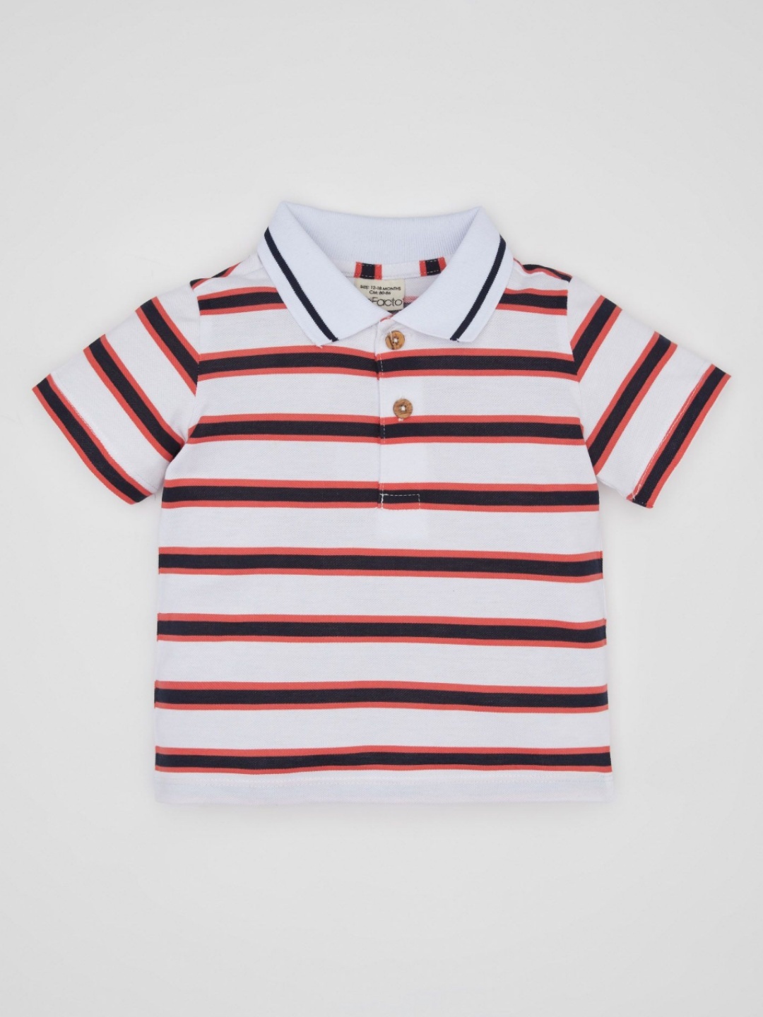 

DeFacto Boys Striped Polo Collar Pockets T-shirt, Na
