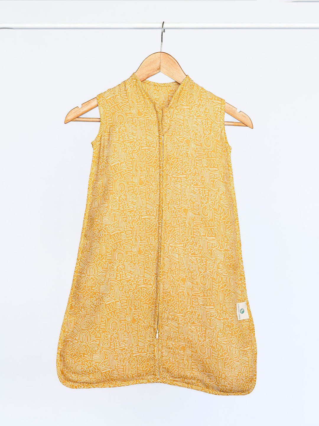 

cocoon care Infants Orange Printed Bamboo Muslin Sleeping Bag, Yellow