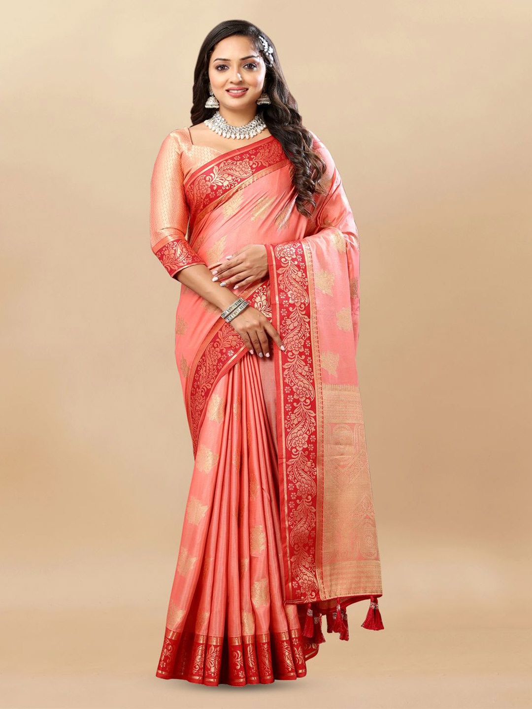 

MOKSHA DESIGNS Woven Design Zari Pure Silk Banarasi Saree, Multi