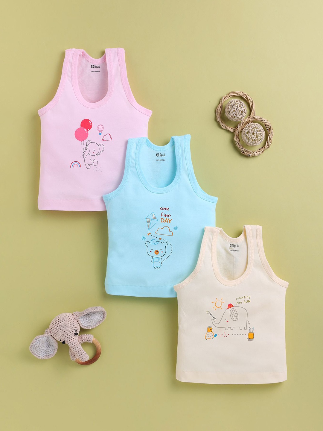 

Redden Infant Boys Pack Of 3 Cotton Basic Vests, Pink