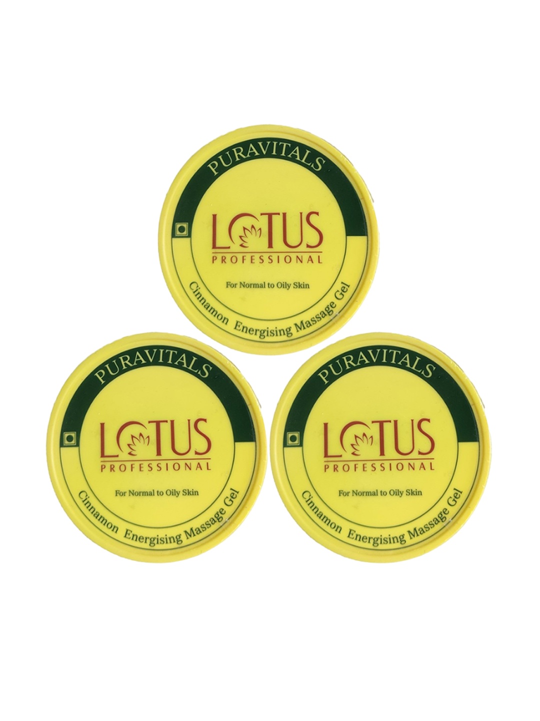 

Lotus Professional Set of 3 Puravitals Cinnamon Energising Massage Gel - 300 g Each, Yellow