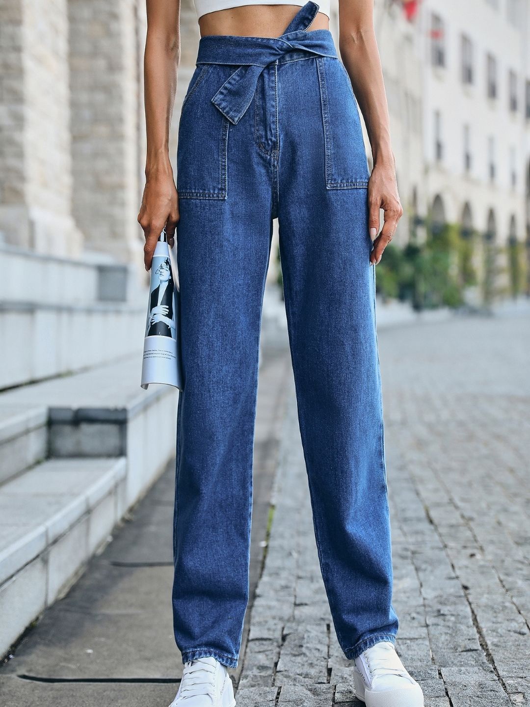 

KPOP Women Original Solid Regular Fit Trousers, Blue