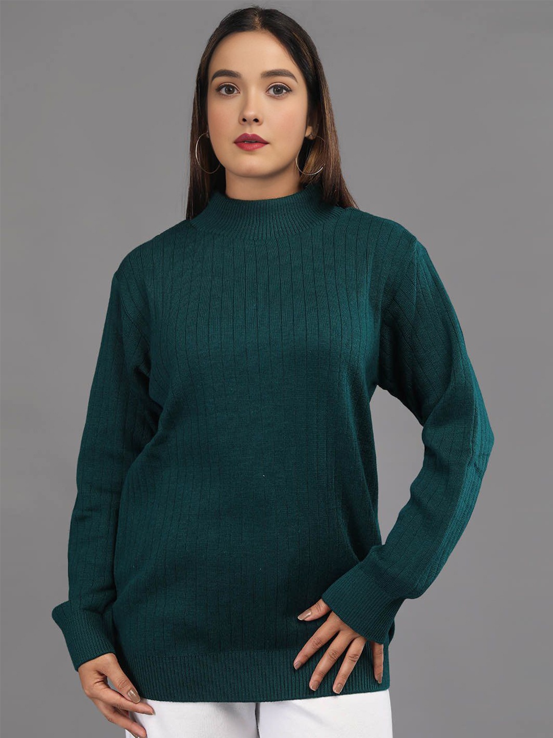 

TYSORT Women Woollen Pullover Sweater, Green