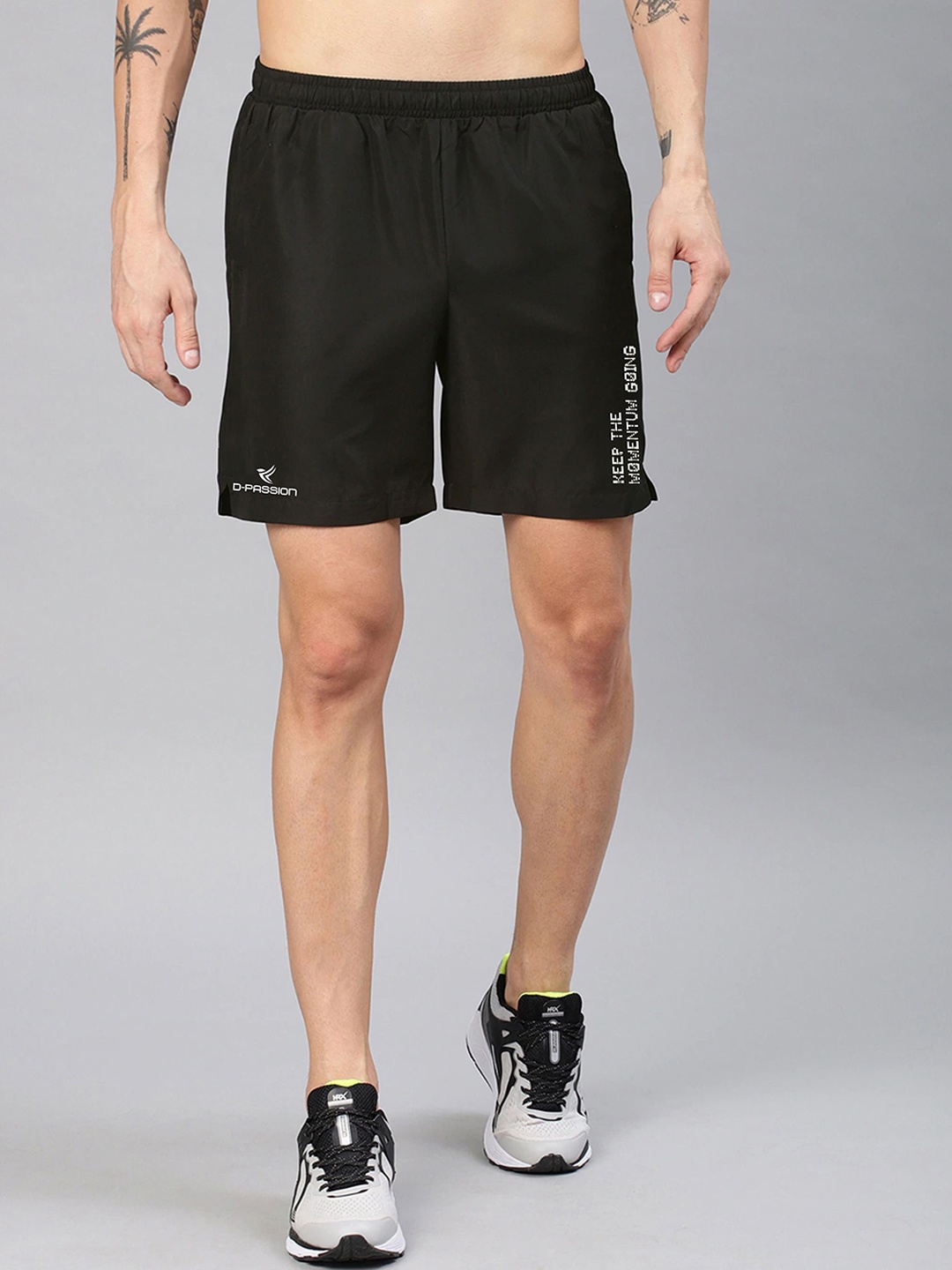 

Dpassion Men Rapid-Dry Running Sports Shorts, Black