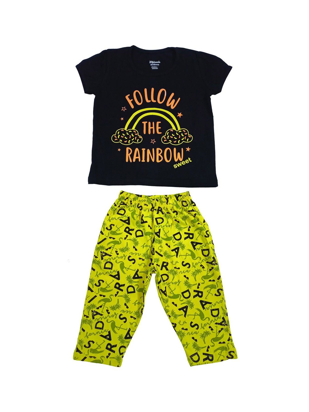 

Zoom Minimondo Girls Printed Night suit, Black