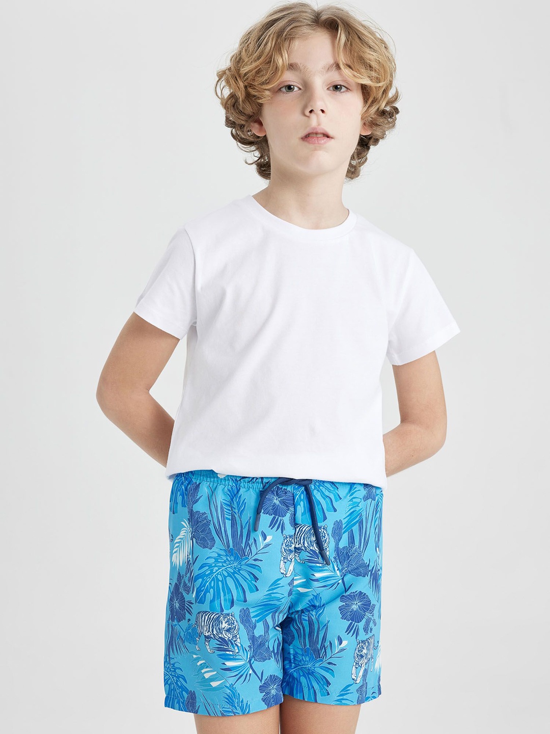 

DeFacto Boys Printed Swim Shorts, Blue