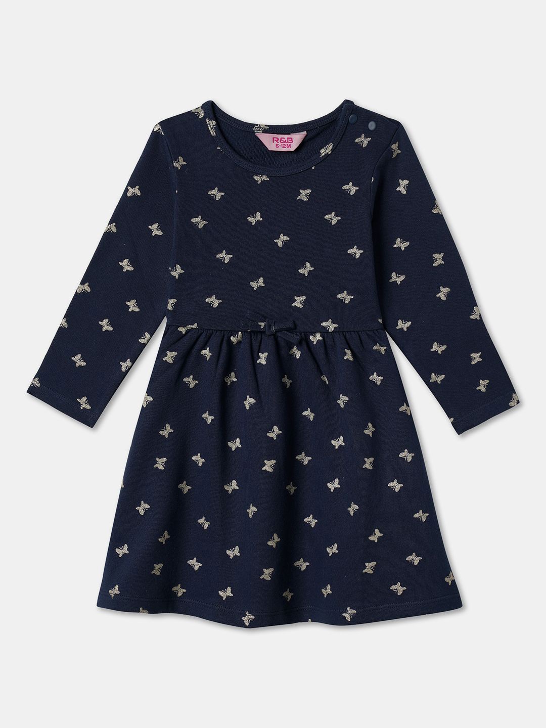 

R&B Print Fit & Flare Dress, Blue