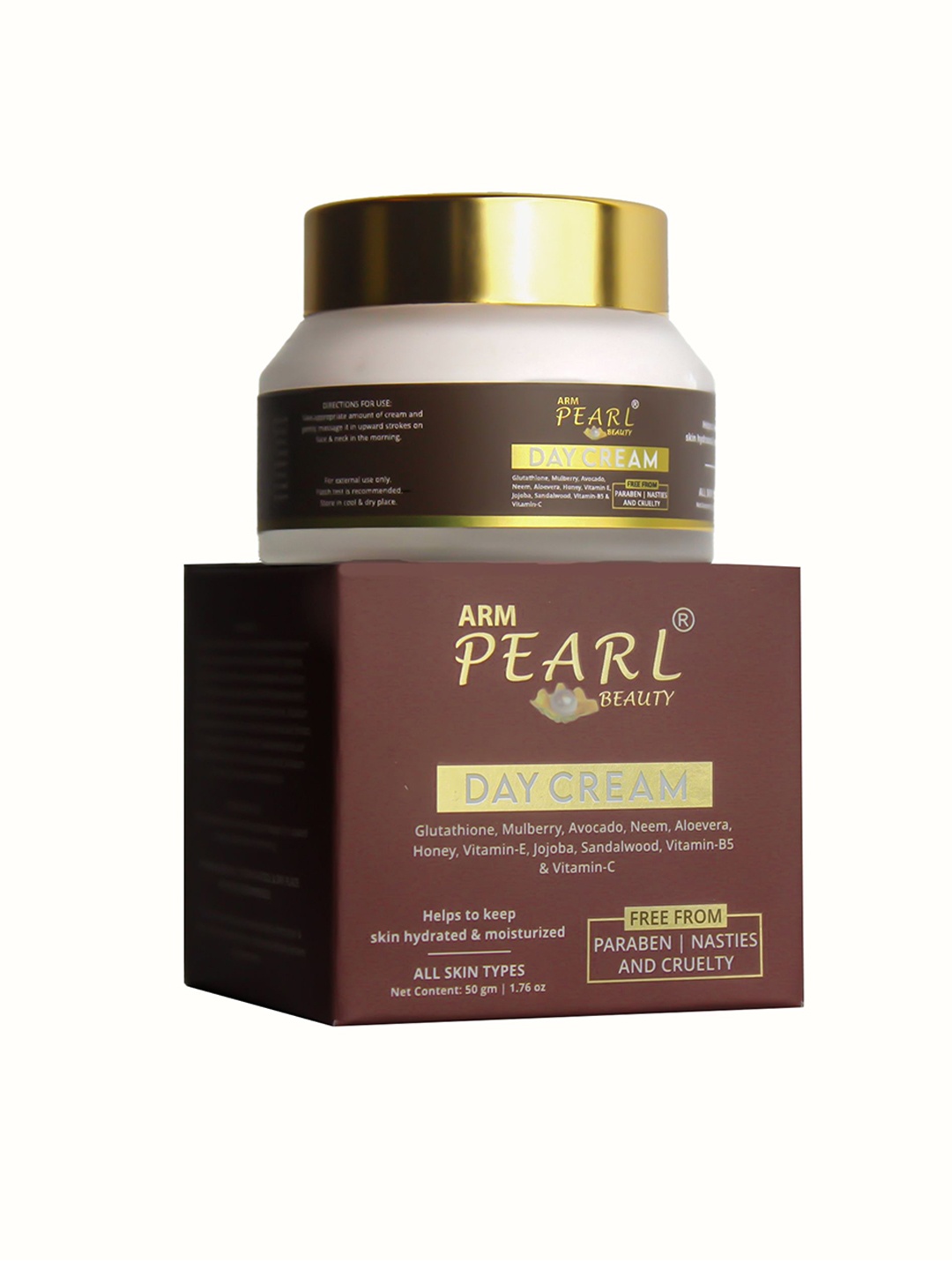 

ARM PEARL BEAUTY Glutathione Day Cream-50g, Brown