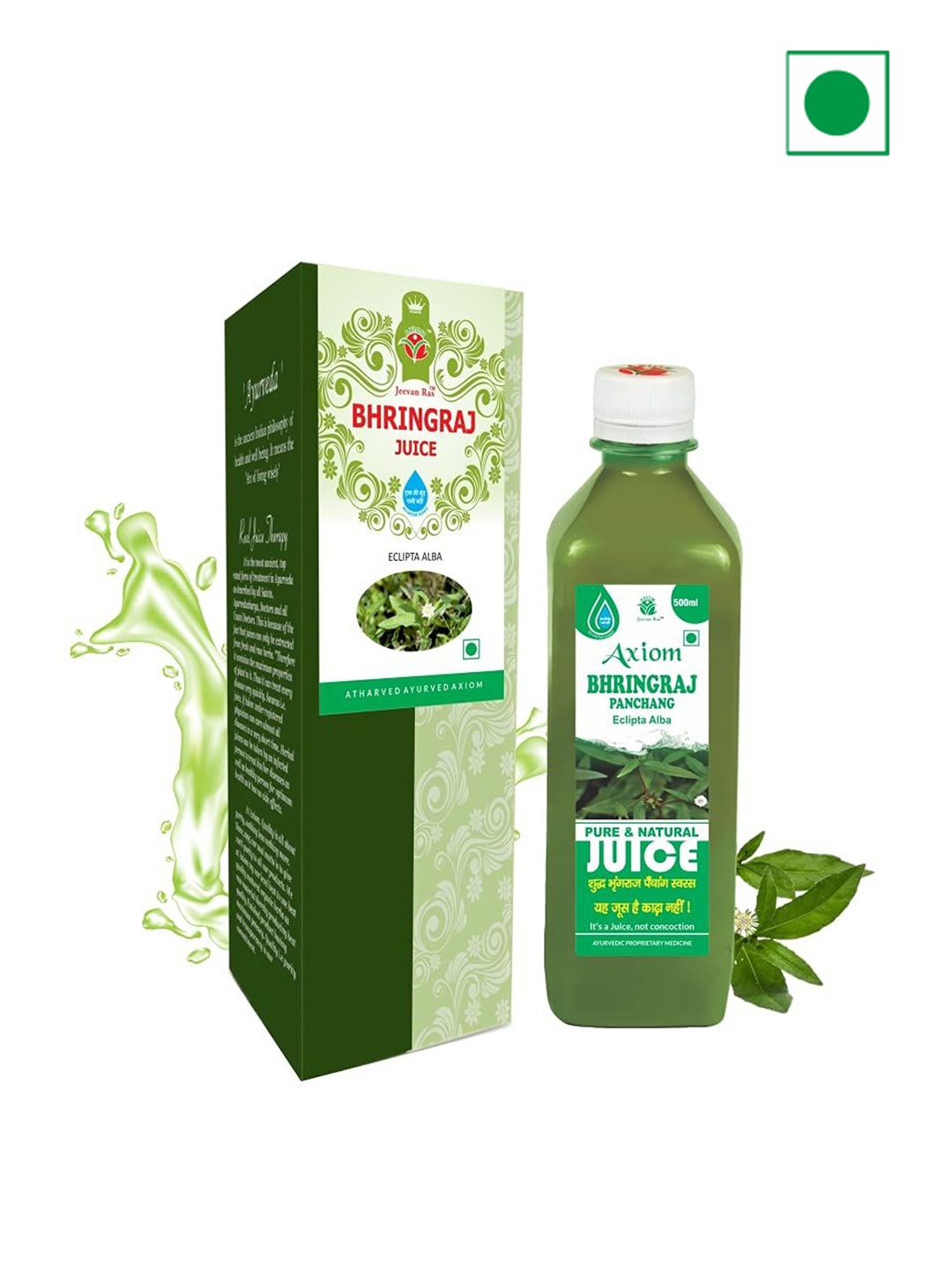 

Axiom Set Of 2 Bhringraaj Juice- 500ml Each, Green