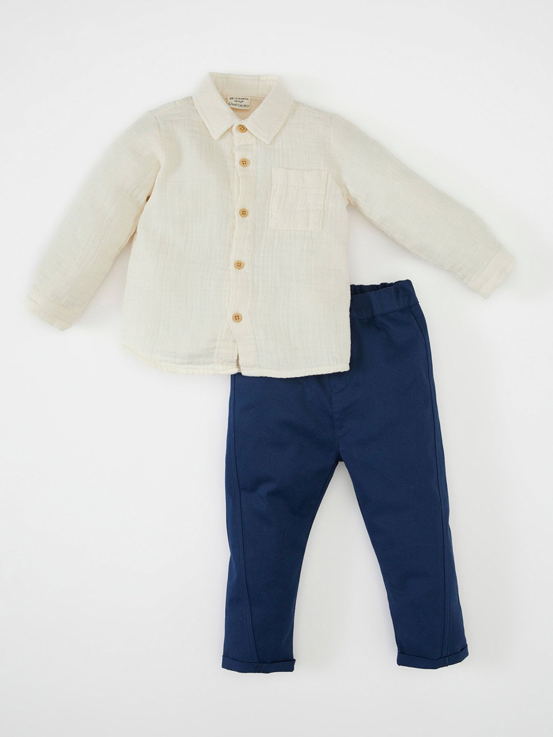 

DeFacto Boys Pure Cotton Shirt with Trousers, White