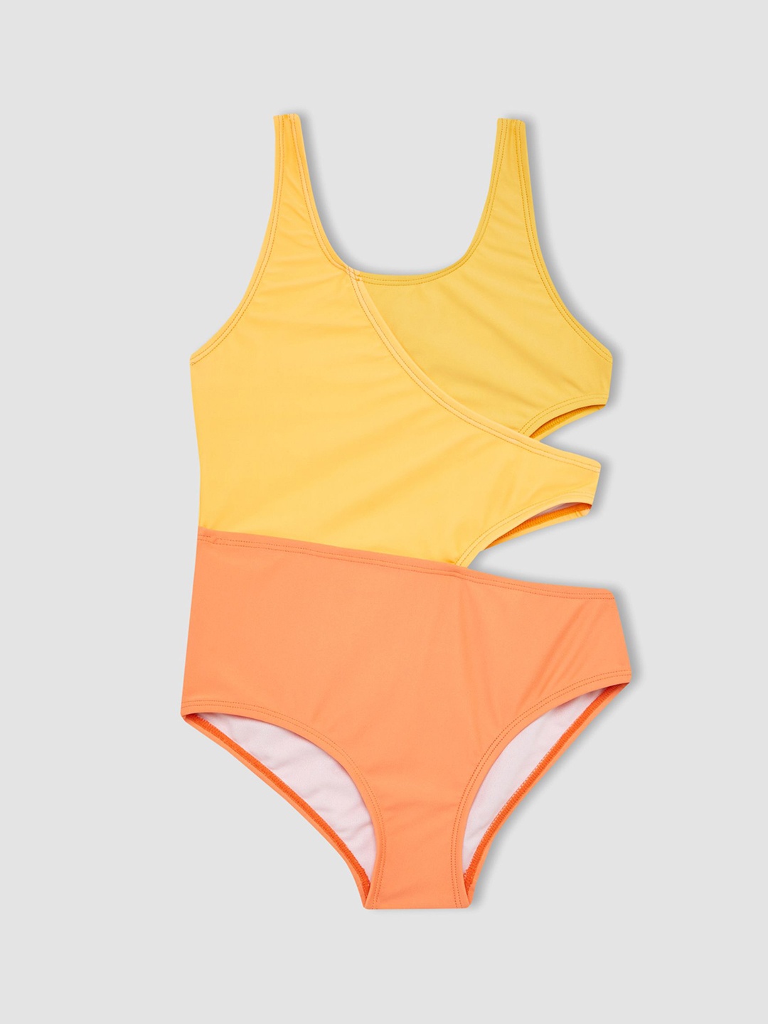 

DeFacto Girls Colourblocked Swim Bodysuit, Yellow