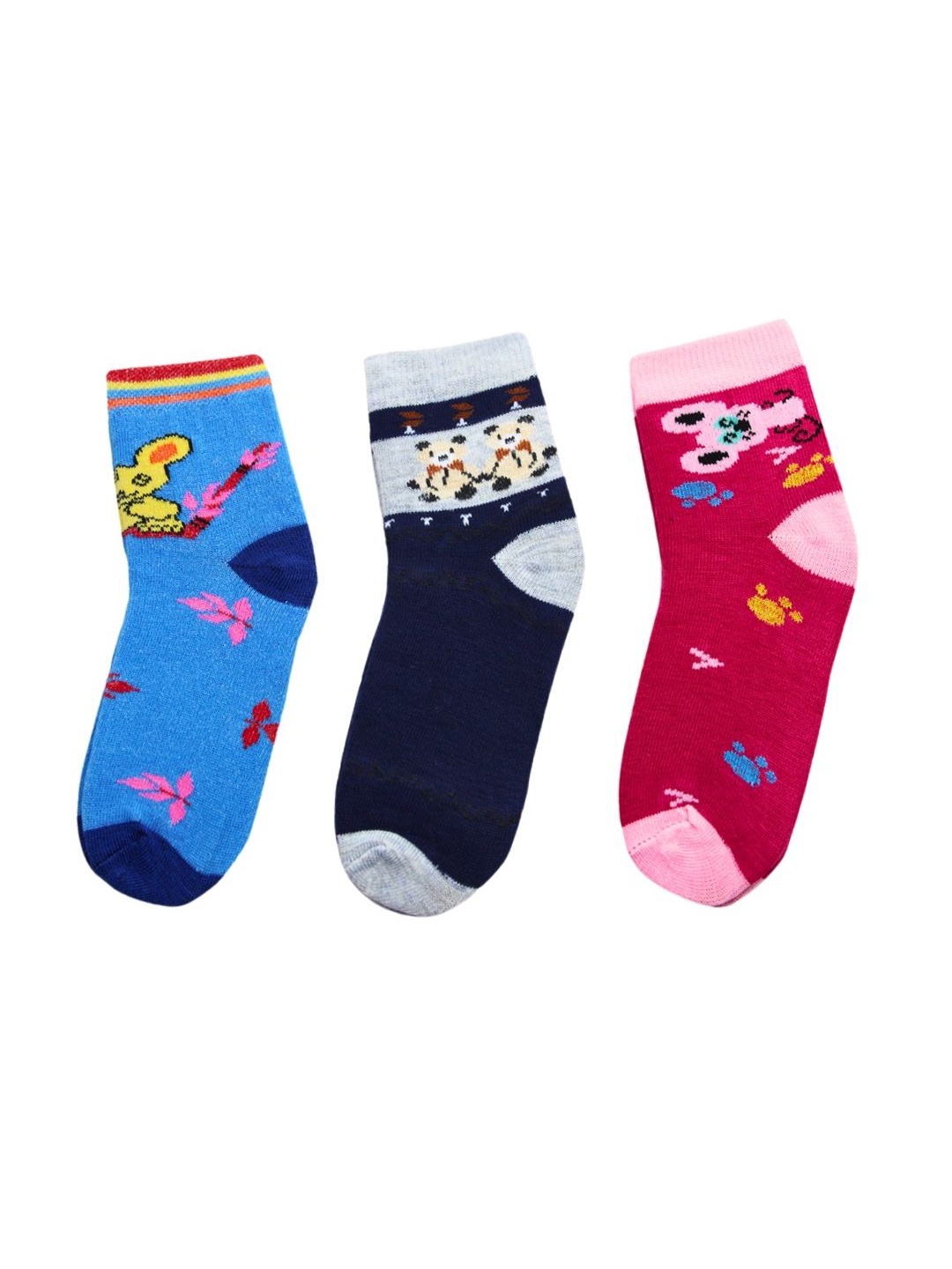 

BAESD Kids Pair Of 3 Patterned Ankle-Length Socks, Blue