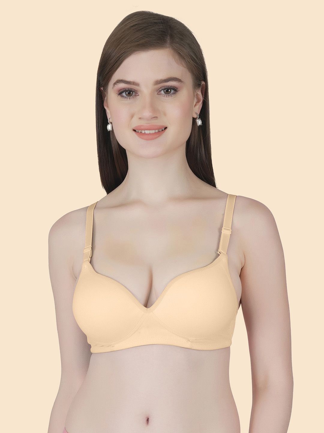 

Joomie Medium Coverage Heavily Padded T-shirt Bra, Beige