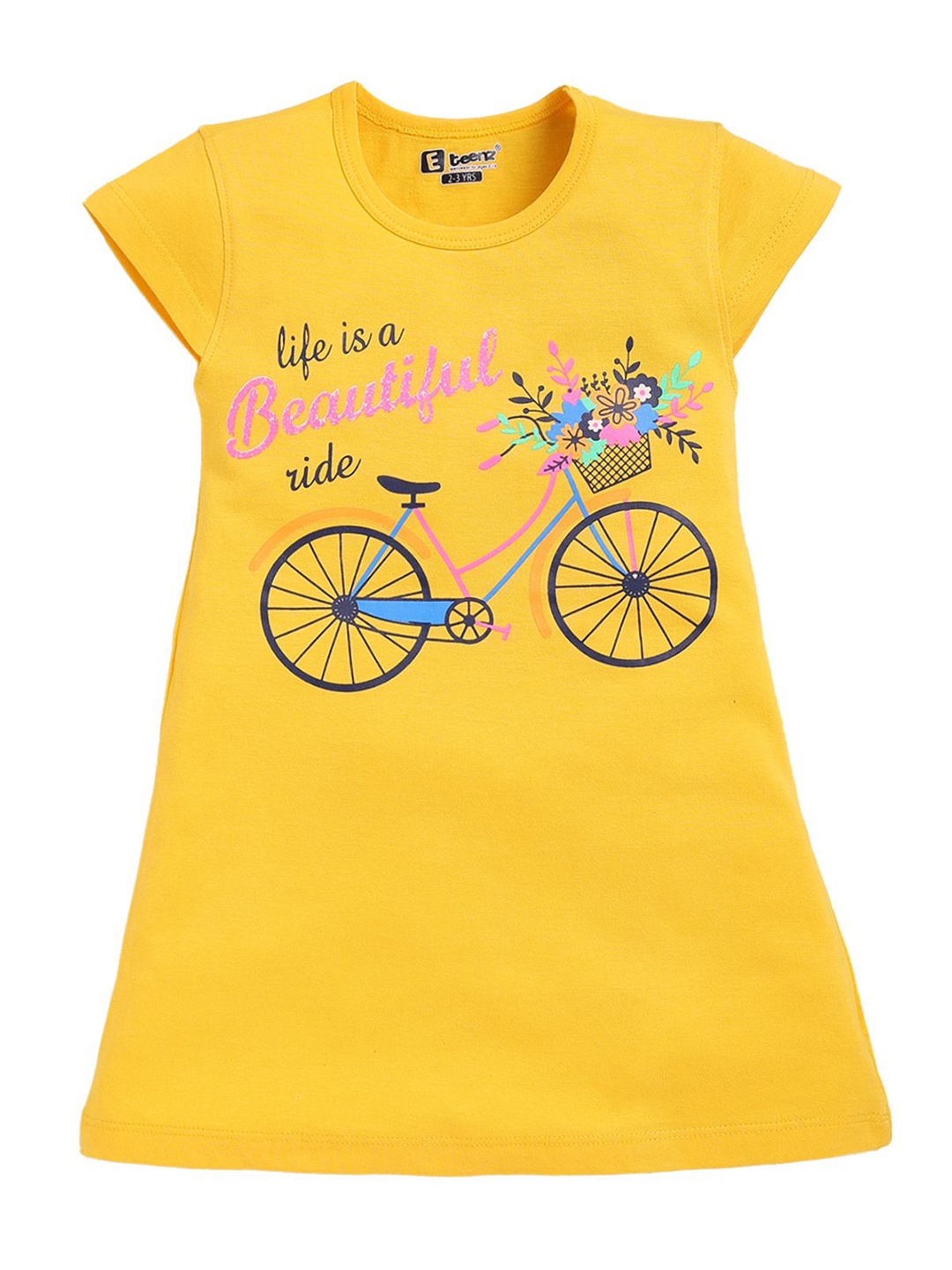 

E-TEENZ Print Girls A-Line Mini Dress, Yellow