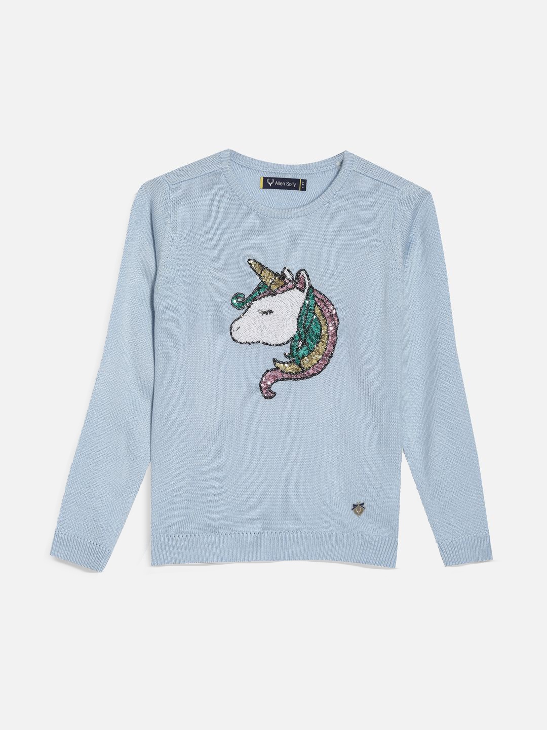 

Allen Solly Junior Girls Pullover With Embellished Detail, Blue