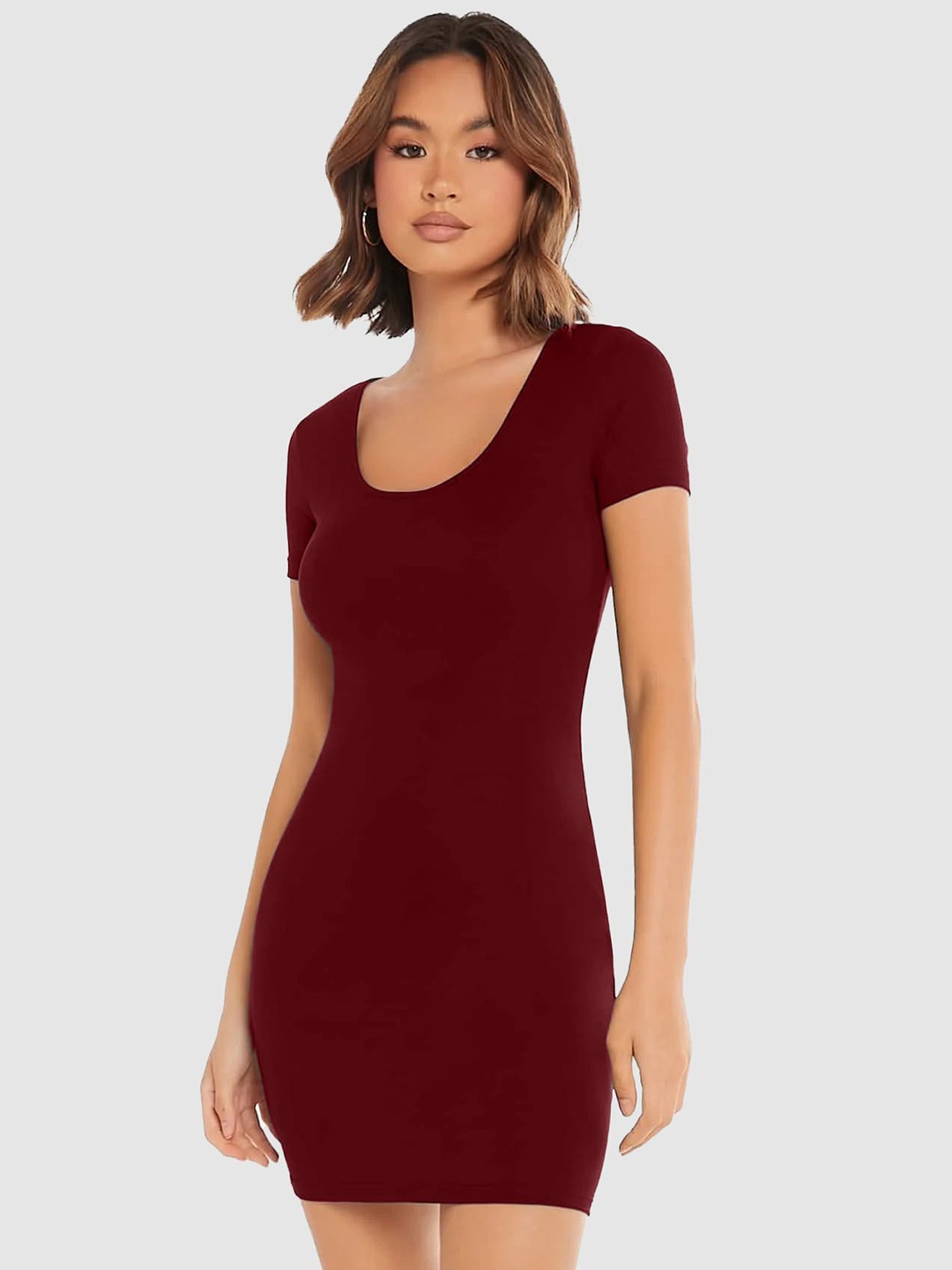 

Tivante bodycon straight hem mini dress, Maroon