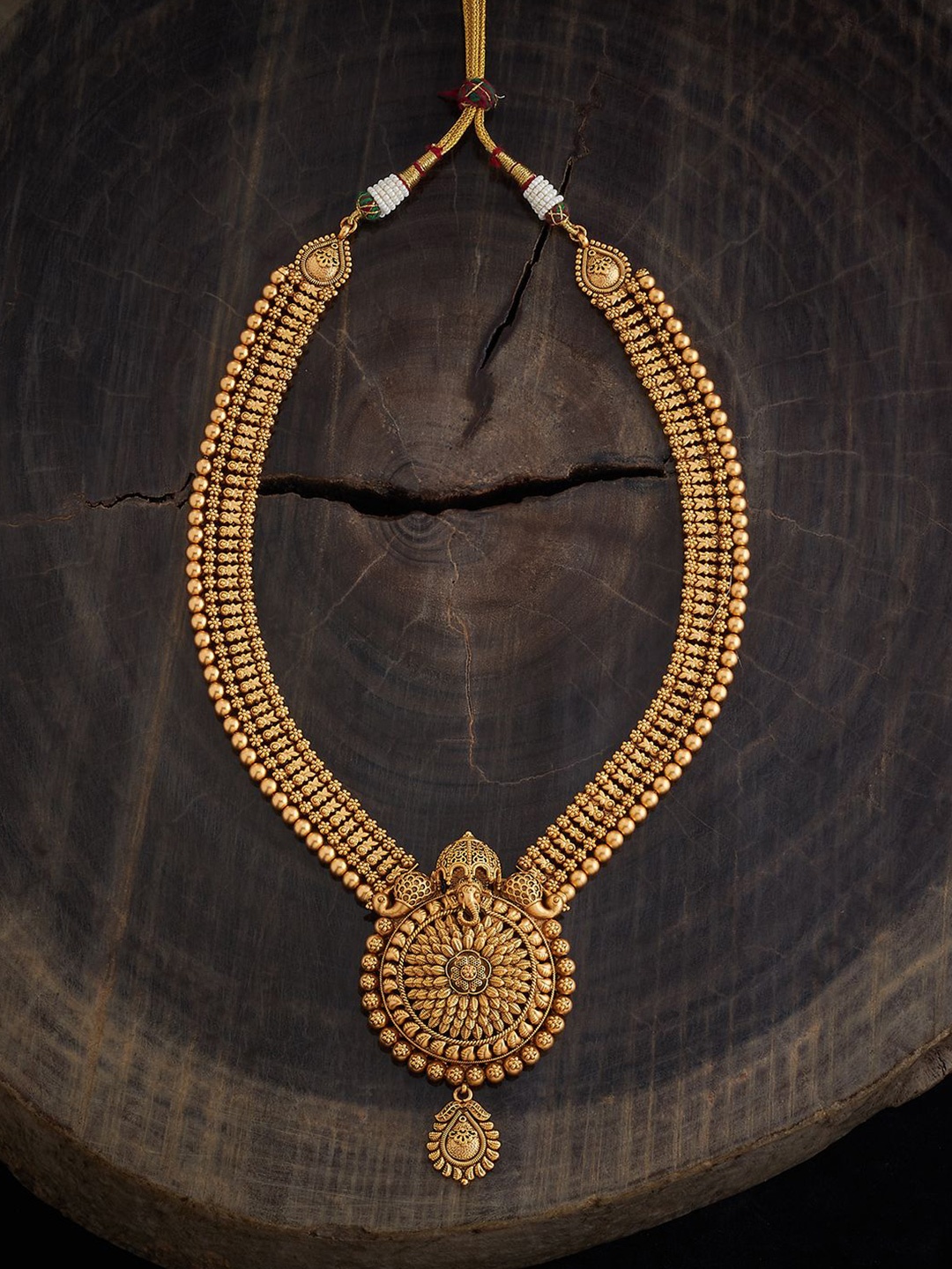 

Kushal's Fashion Jewellery Gold-Plated Antique Necklace