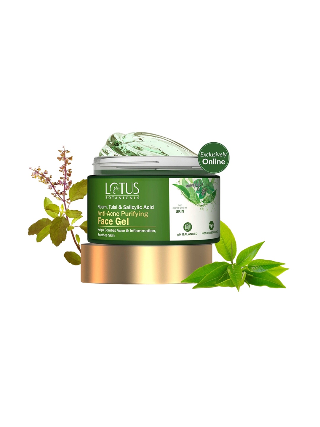 

Lotus Botanicals Anti-Acne Purifying Gel With Neem Tulsi & Salicylic Acid - 50 g, Green