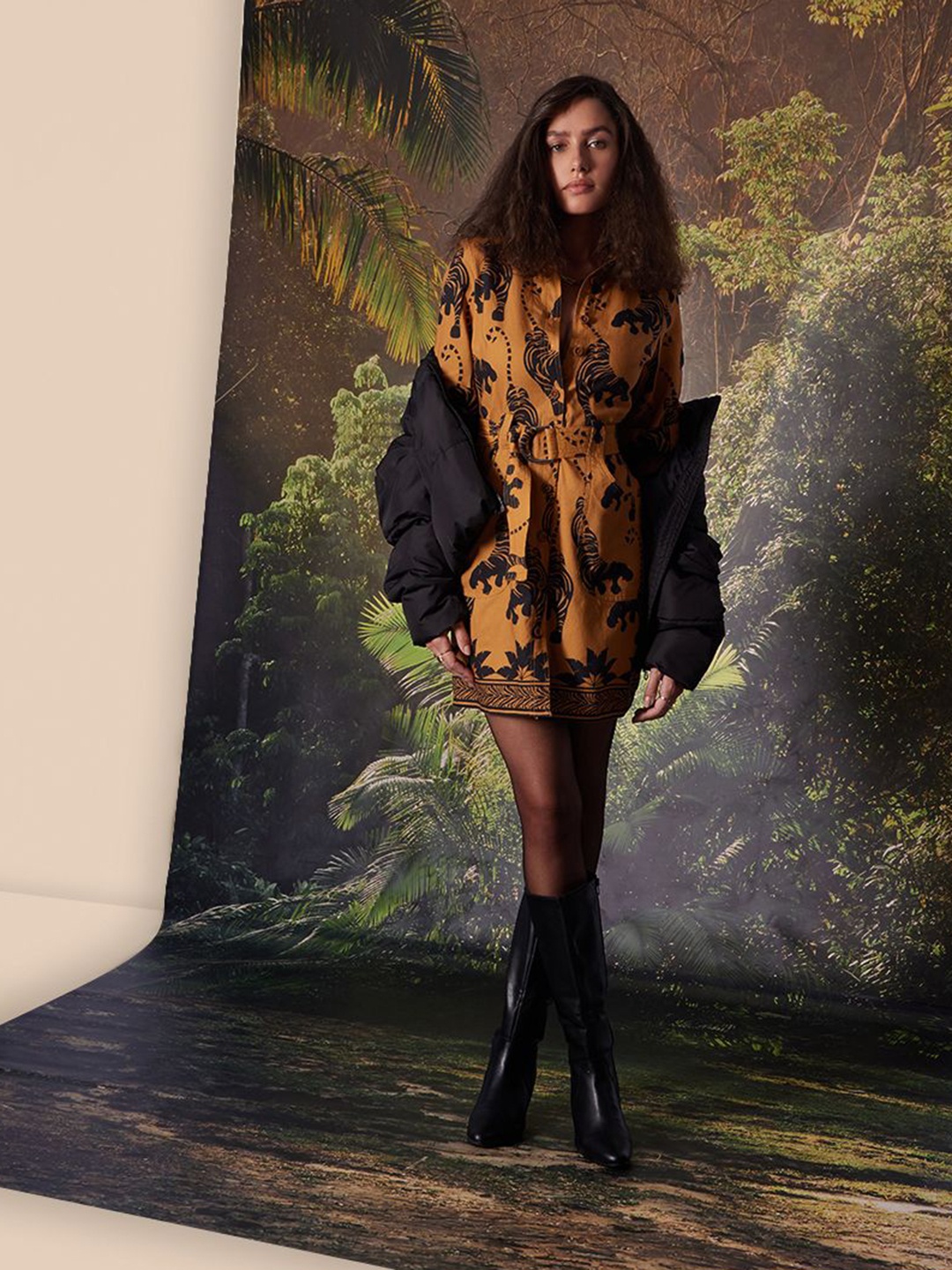 

Vero Moda Animal Print A-Line Dress, Brown