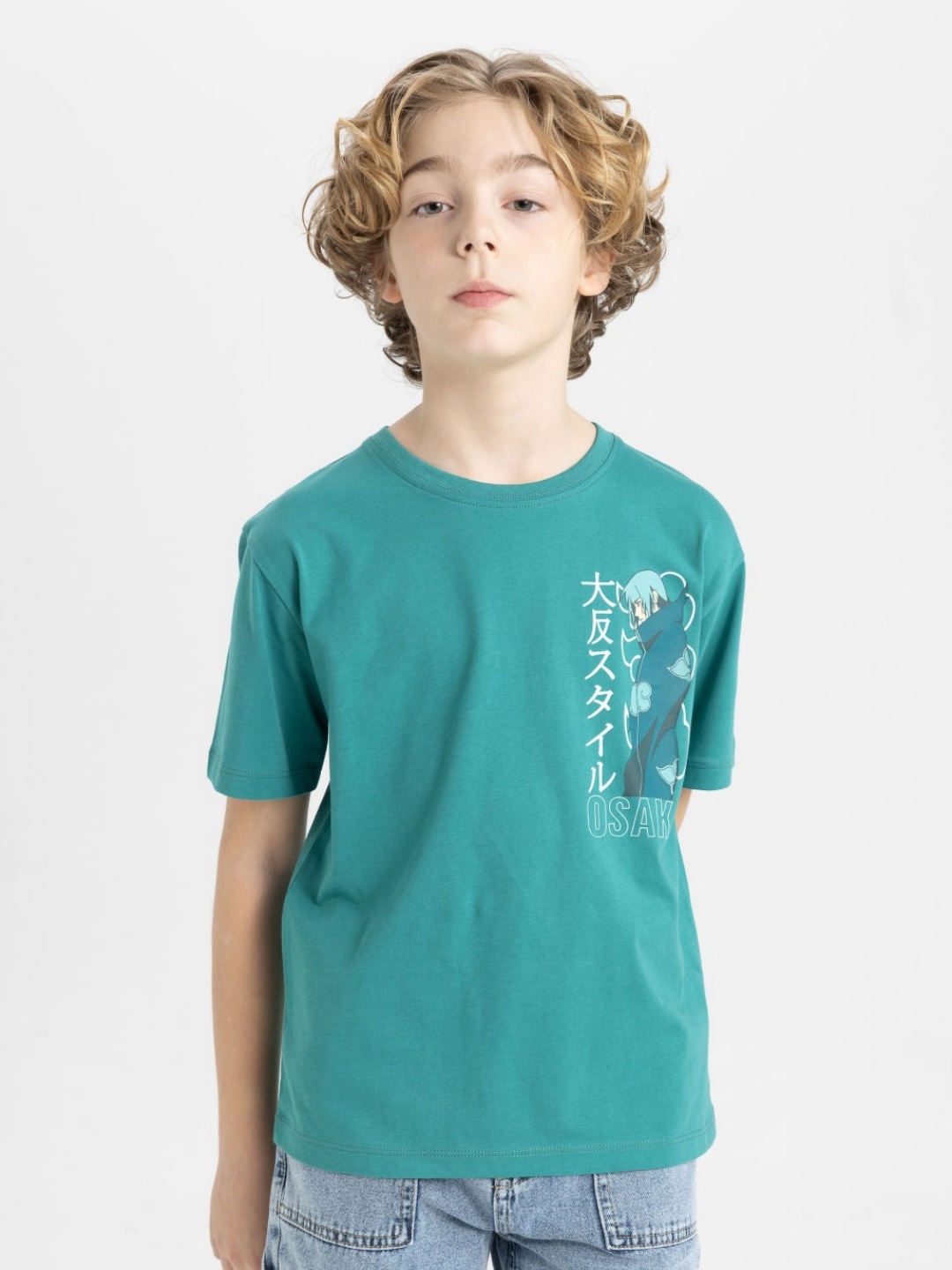 

DeFacto Boys Typography Printed Round Neck Cotton T-shirt, Green
