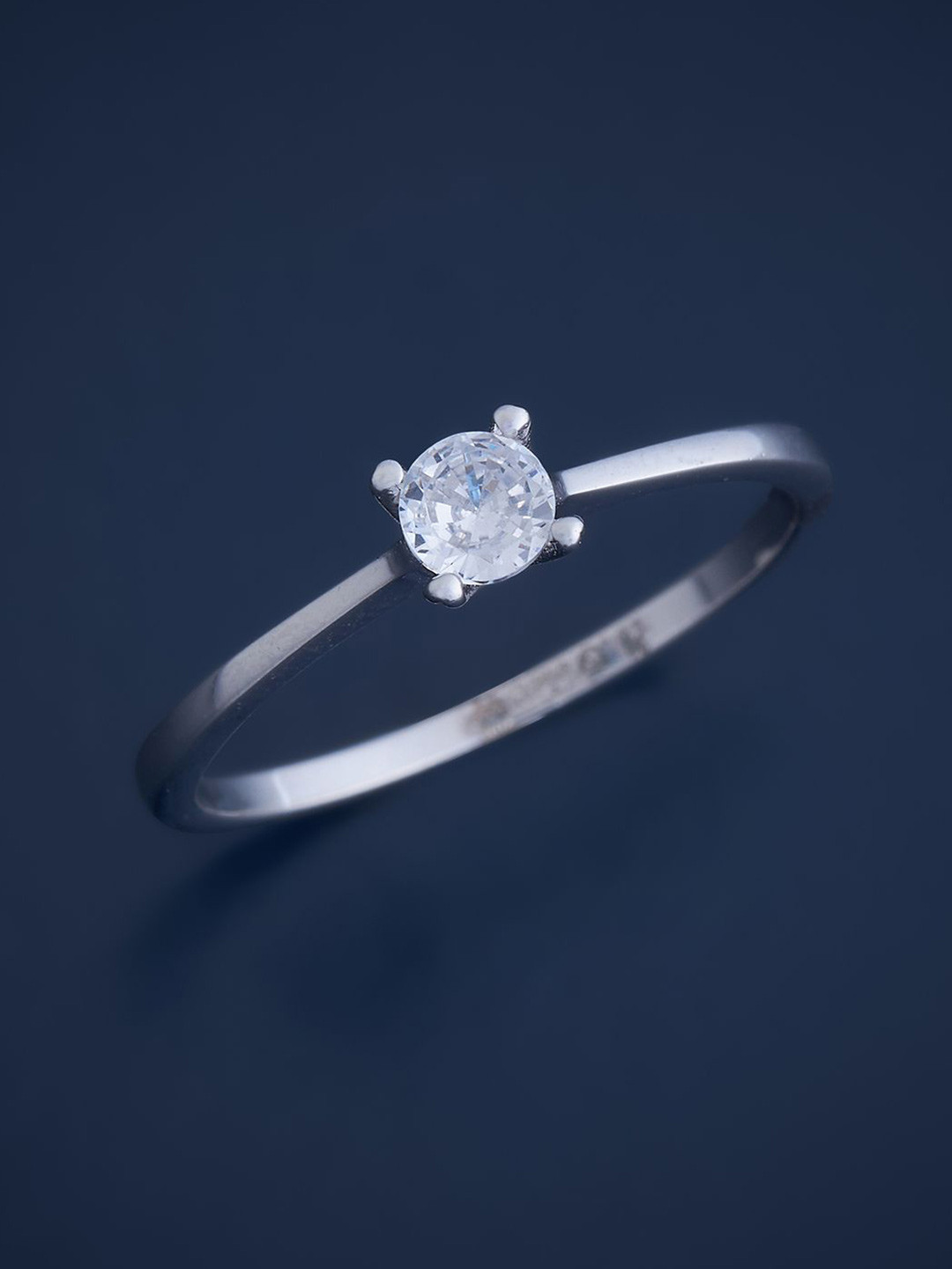 

Kushal's Fashion Jewellery Sterling Silver Rhodium-Plated Cubic Zirconia Finger Ring