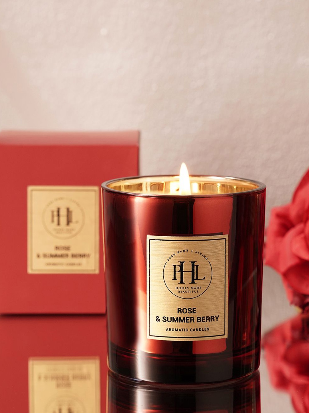 

Pure Home and Living Red Rose & Summer Berry Scented Jar Candle
