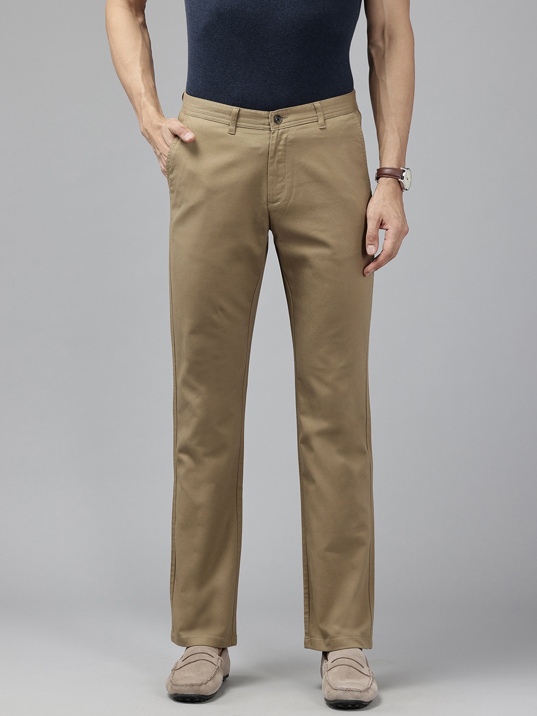 

Blackberrys Men Solid Chinos, Khaki