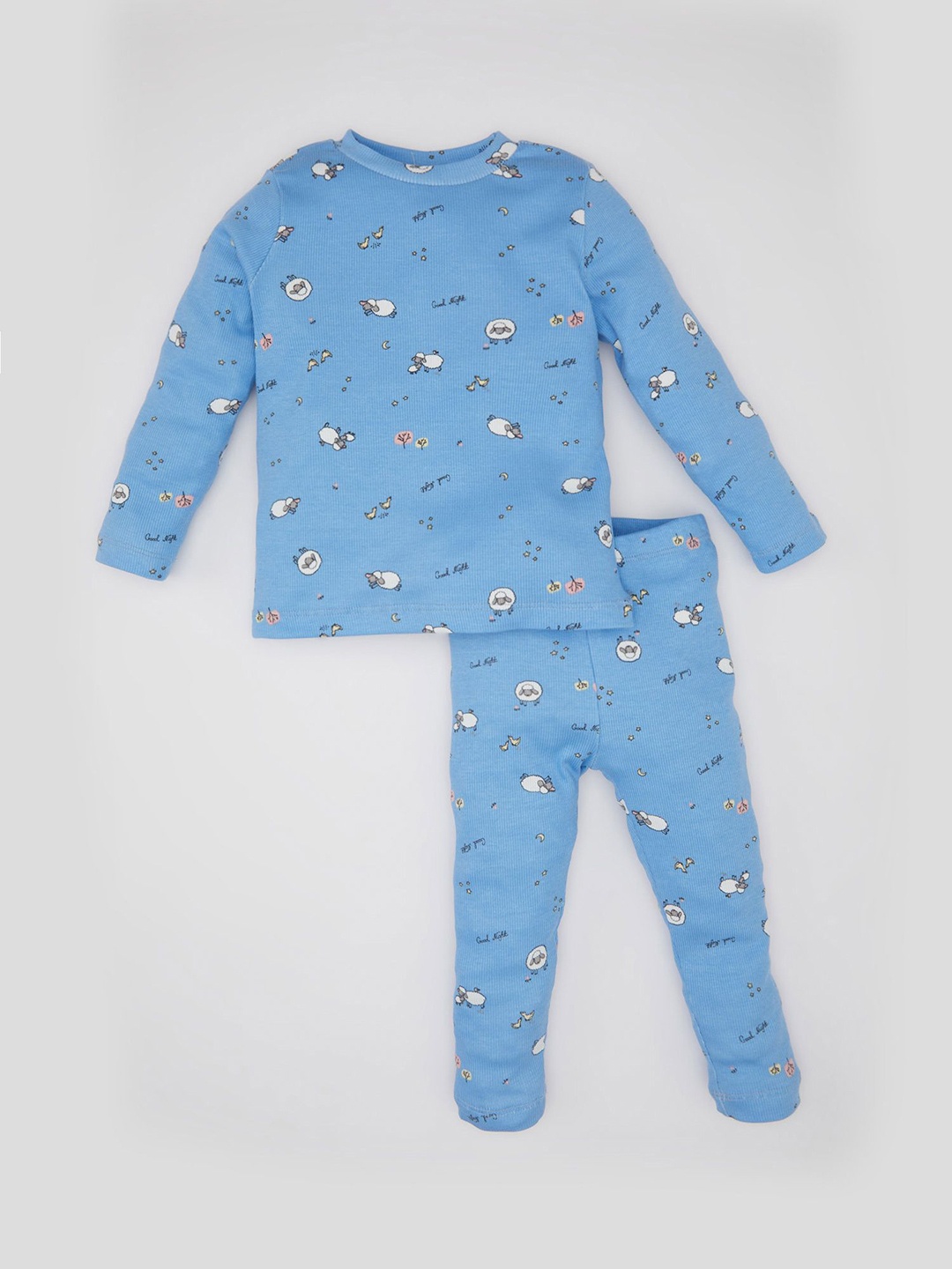 

DeFacto Girls Printed Night Suit, Blue