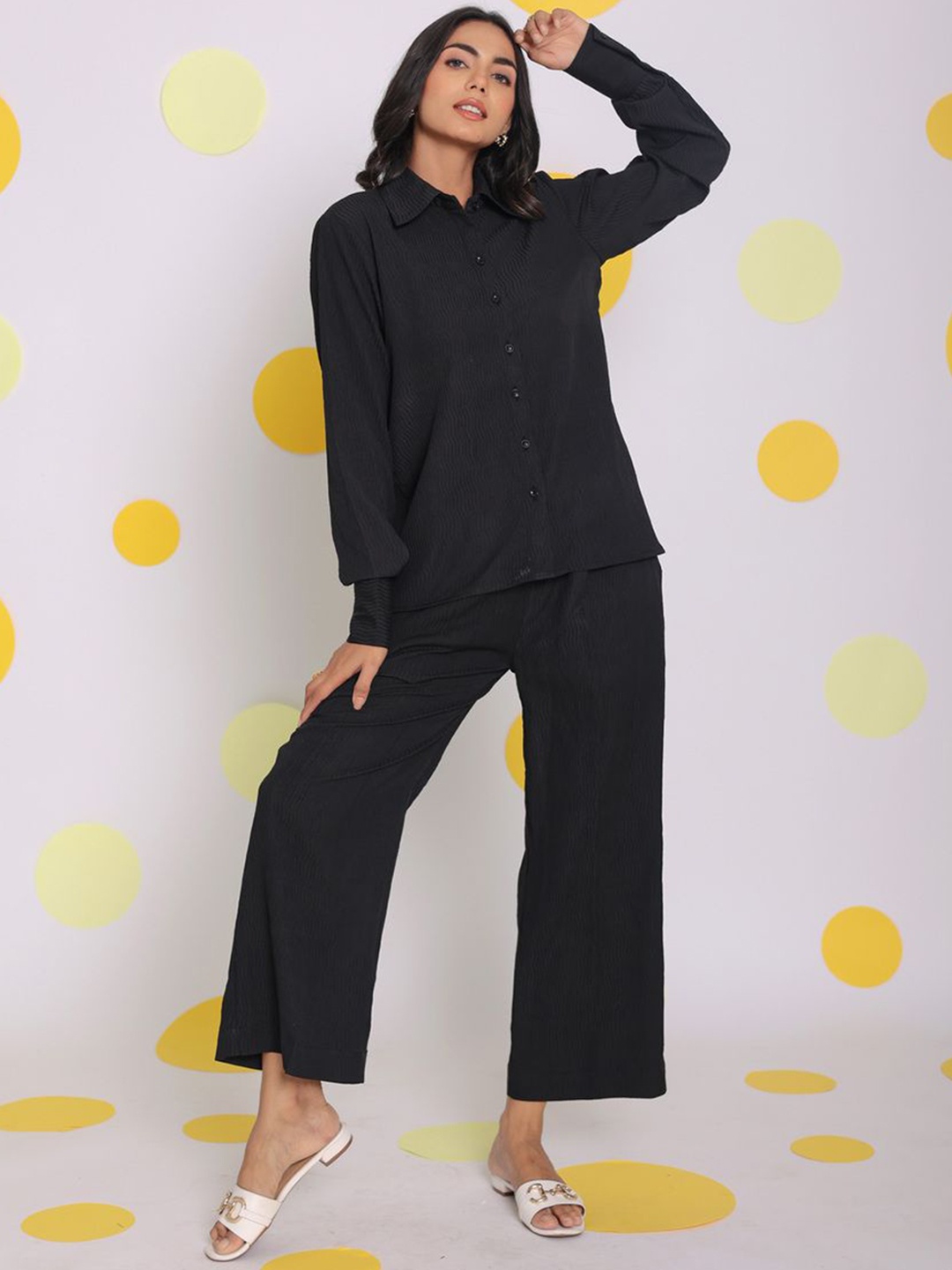 

KAORI BY SHREYA AGARWAL Harmony Shirt & Trouser, Black