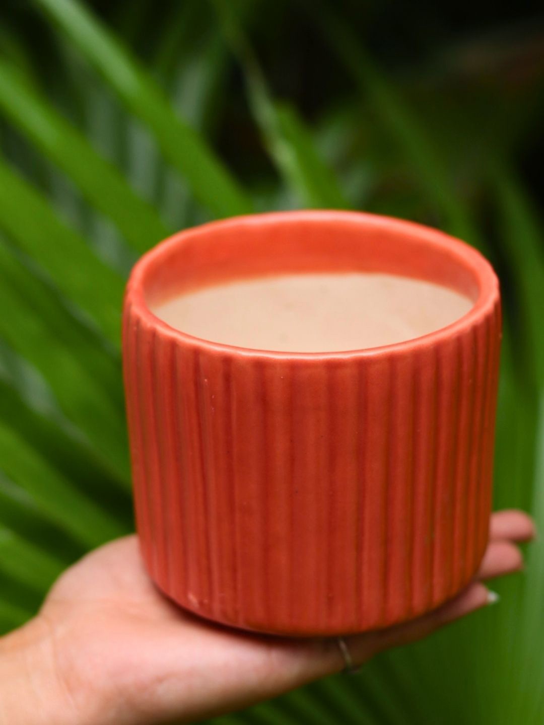 

WEAVING HOMES Rust Color Textured Ceramic Planter