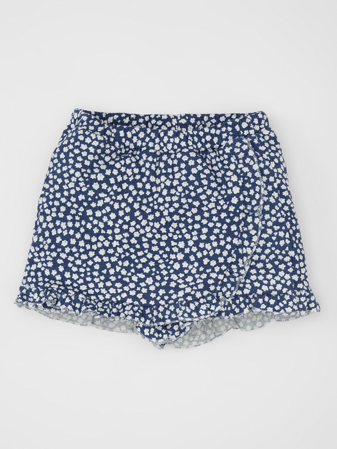 

DeFacto Girls Floral Printed Shorts, Navy blue