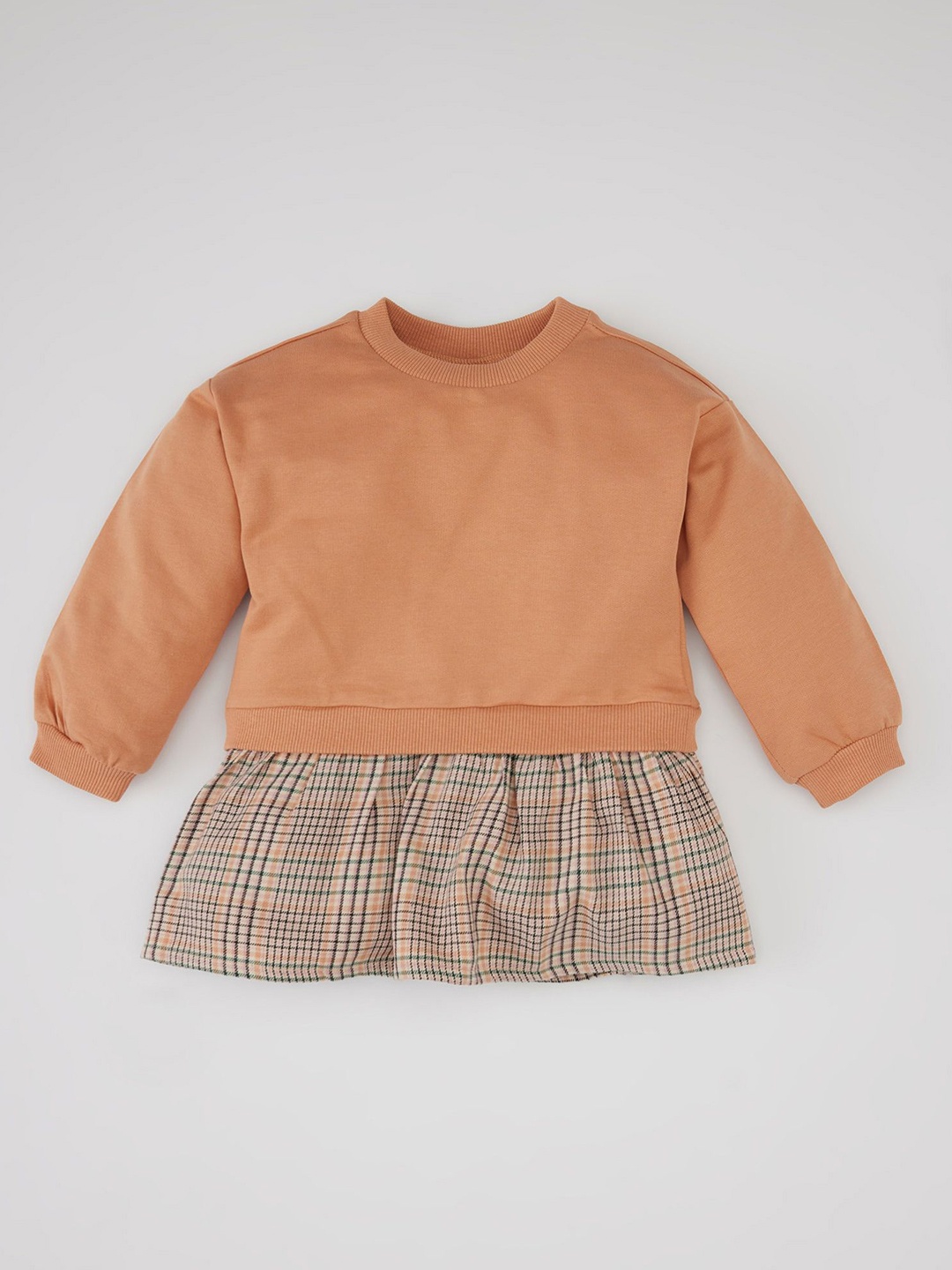 

DeFacto Girls Checked Drop-Waist Dress, Na