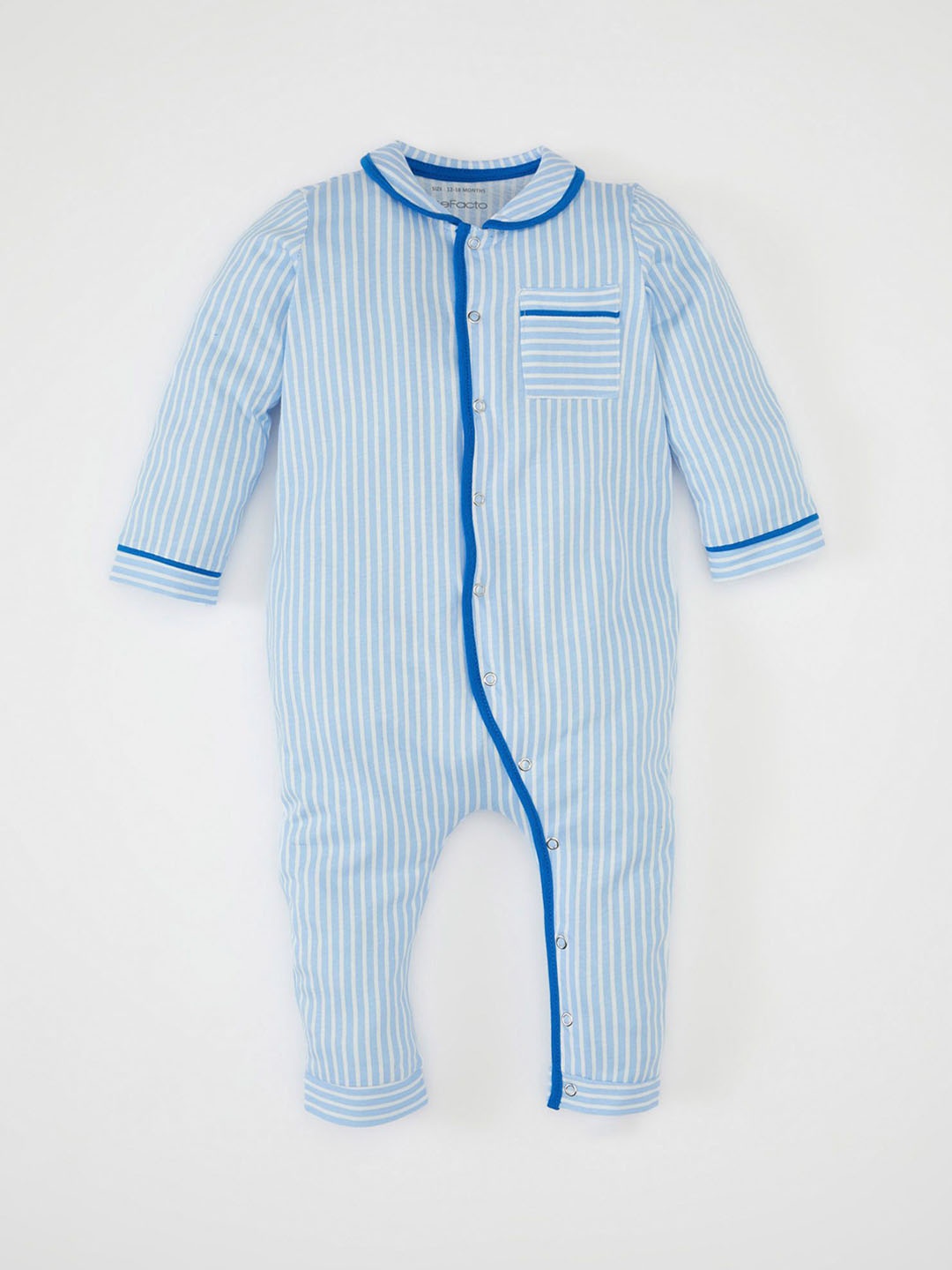 

DeFacto Infant Boys Striped Pure Cotton Rompers, Blue