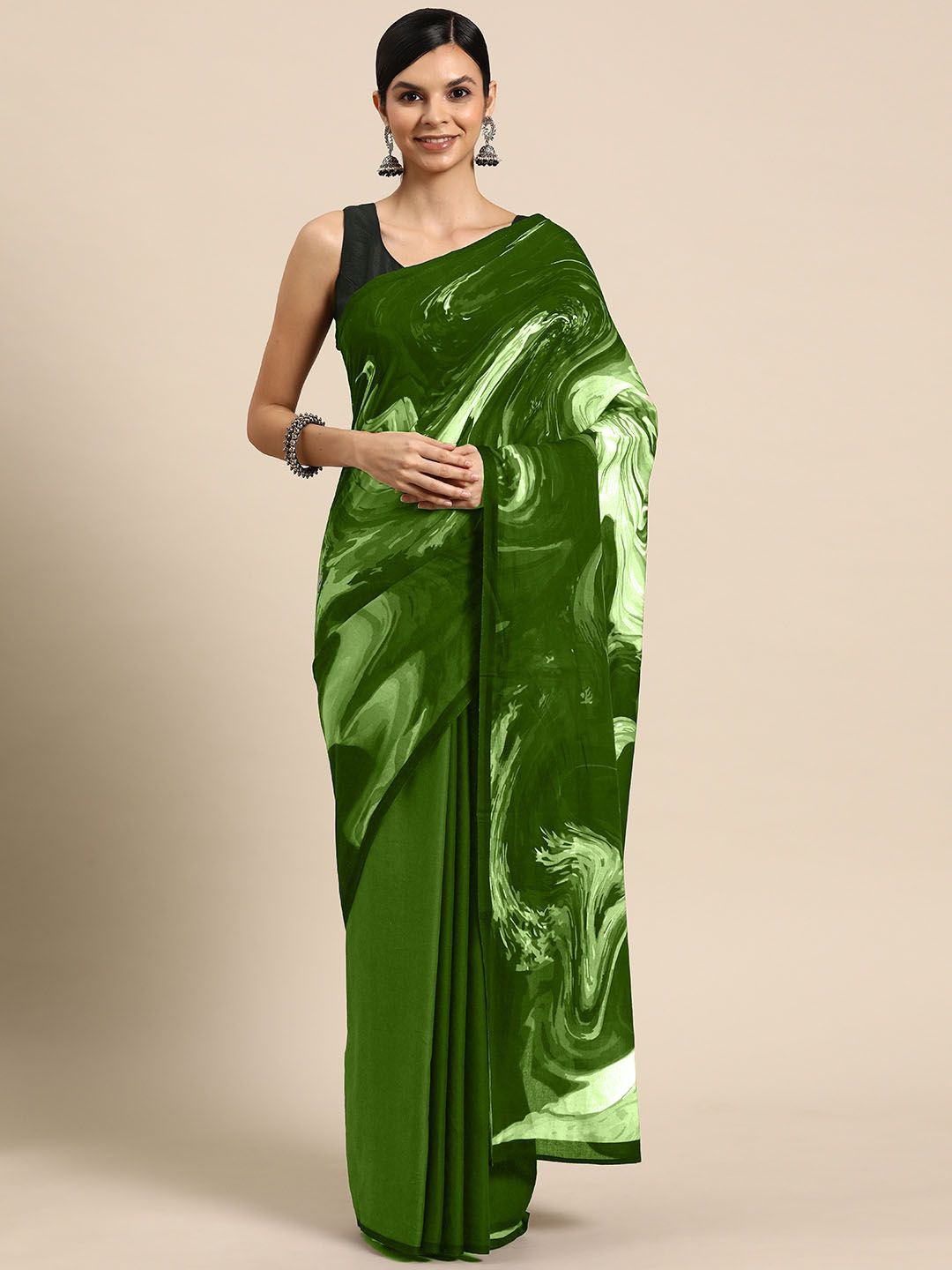 

BUTA BUTI Pure Cotton Saree, Green