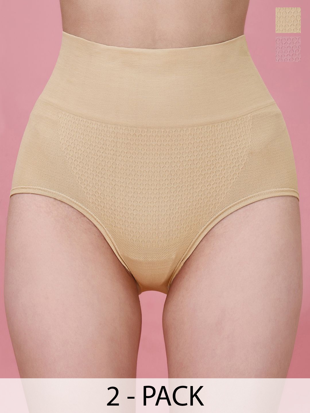 

Trendmalls Pack Of 2 Seamless Tummy & Thigh Shapewear, Beige