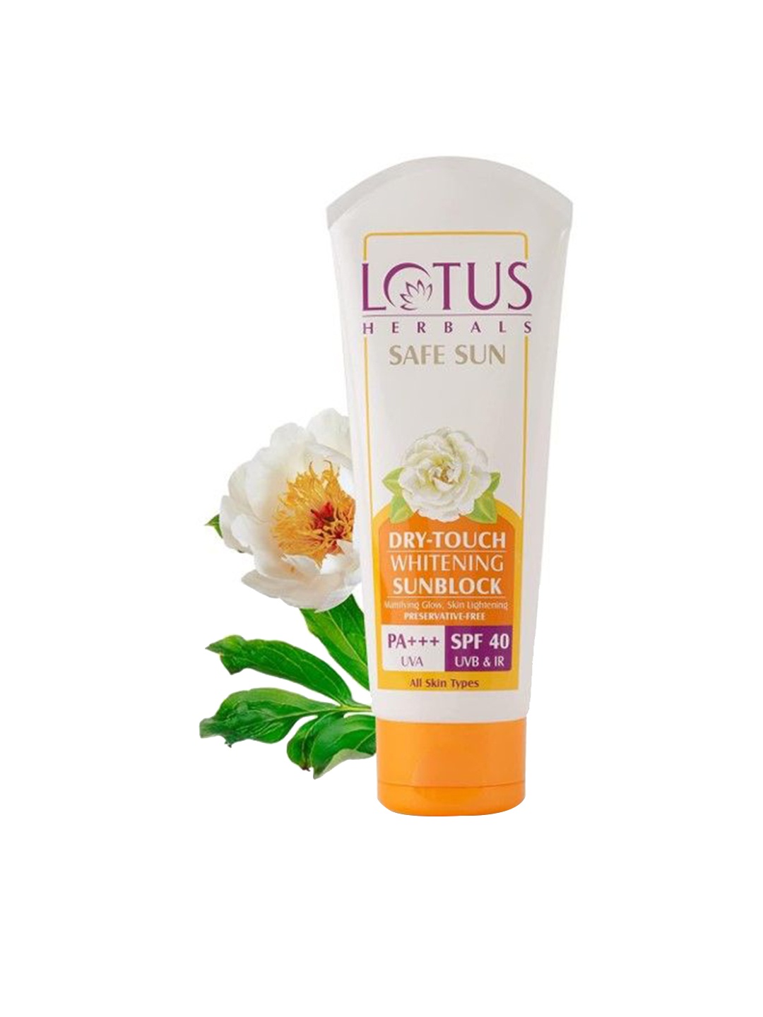 

Lotus Herbals Safe Sun Set Of 2 Dry Touch Whitening SPF 40 Sunscreen - 50g each, Orange