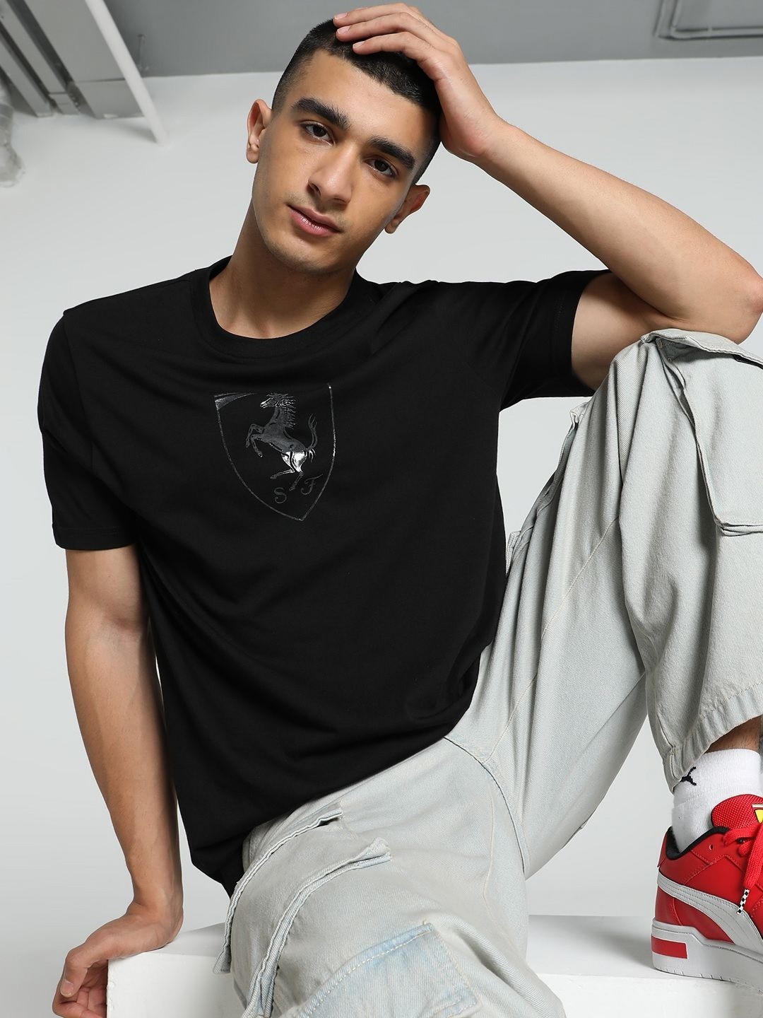 

PUMA Motorsport Men Extended Sleeves Pockets T-shirt, Black