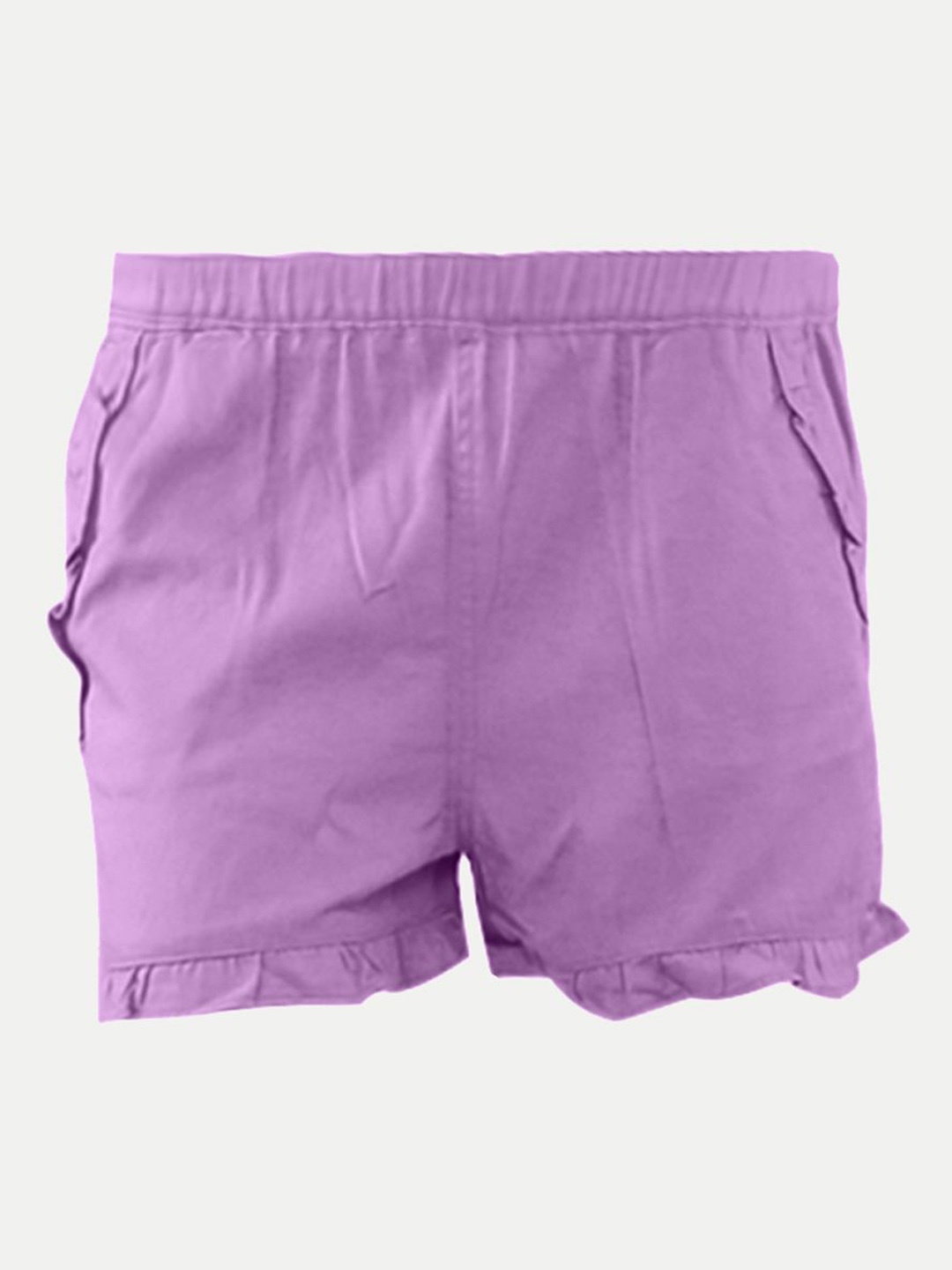 

BAESD Girls Regular Fit Frill-Detail Shorts, Purple