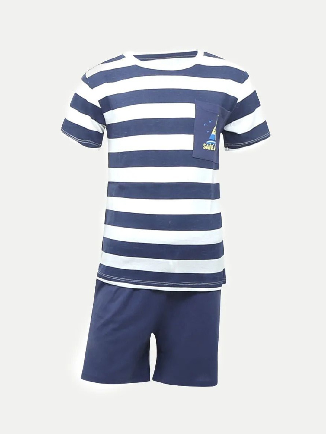 

BAESD Boys Striped Shorts & Tees Set, White