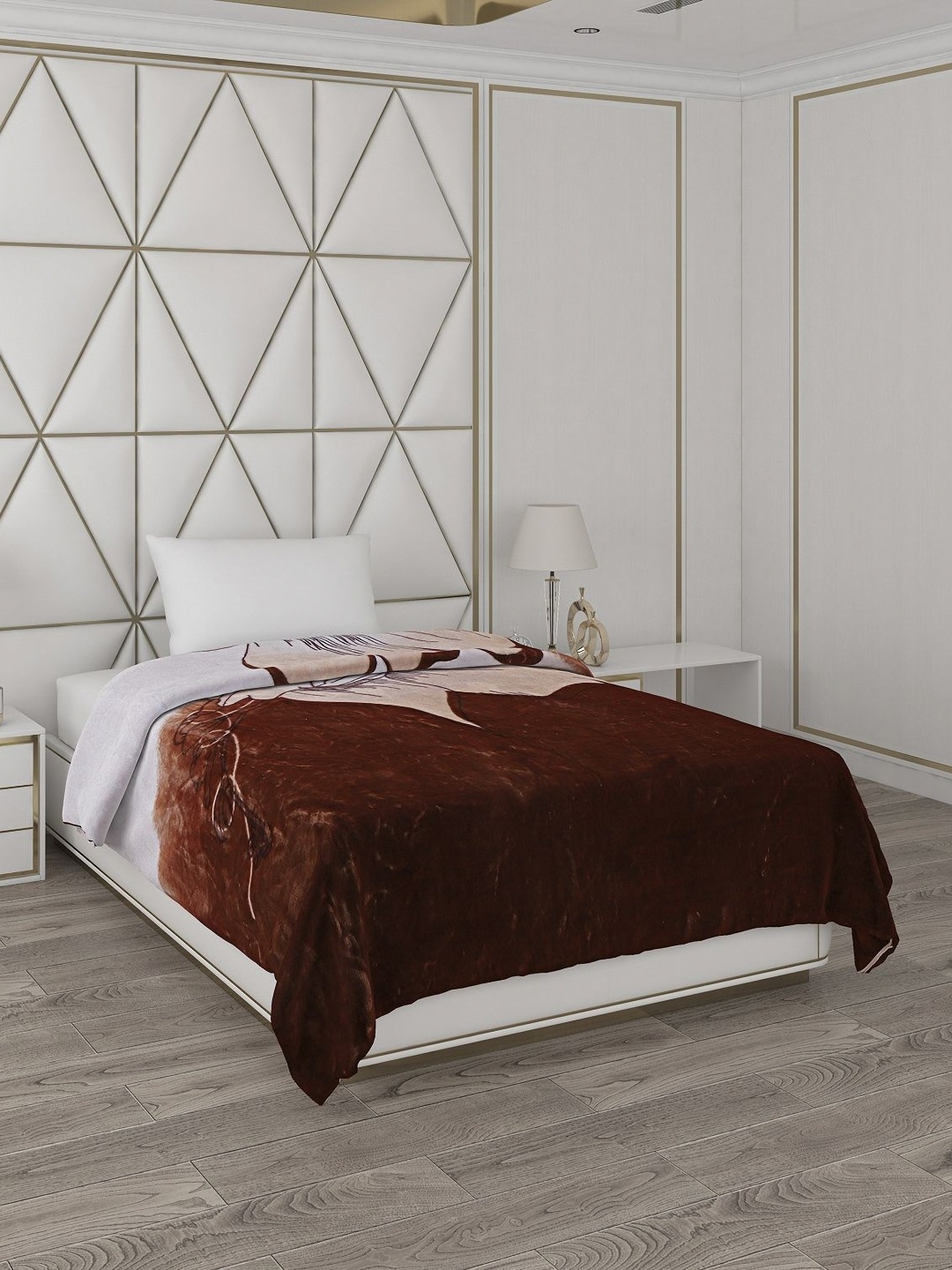 

Monte Carlo Pink & Brown Floral Mild Winter 500 GSM Single Bed Blanket