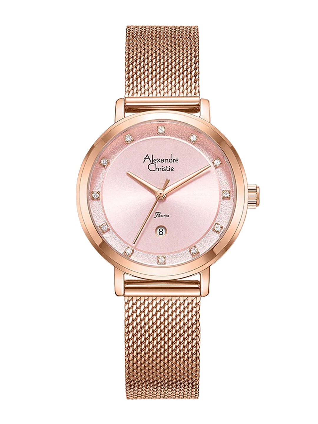 

Alexandre Christie Women Dial & Stainless Steel Bracelet Style Straps Analogue Watch 2B46LDBRGPN, Rose gold