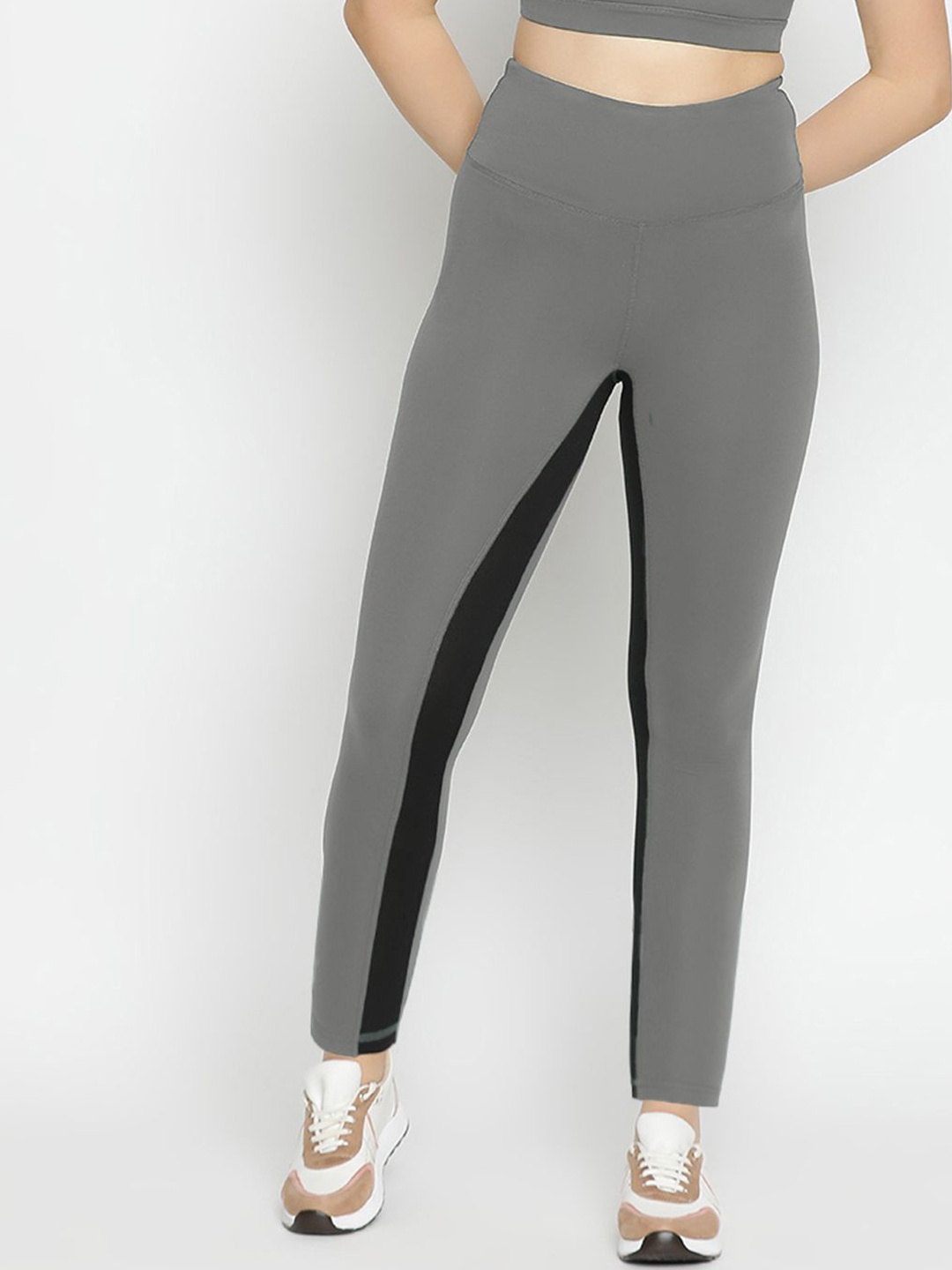 

Wearjukebox Dry-Fit Solid Ankle-Length Tights, Grey