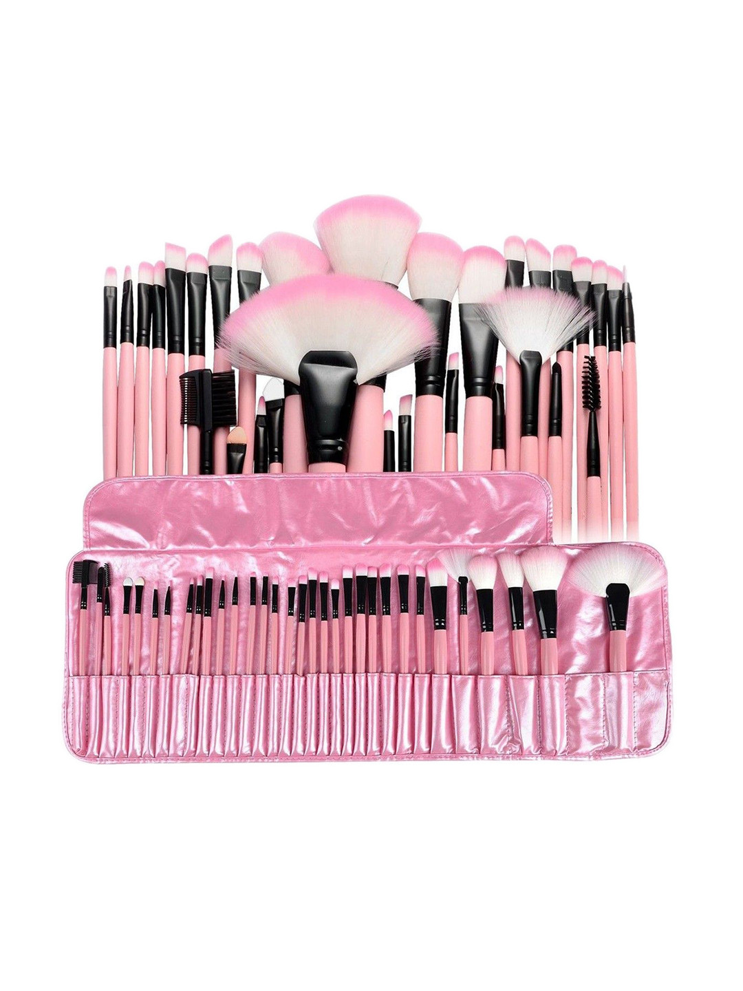 

Yoana Set of 32 Professional Cosmetic Makeup Brushes With Leather Pouch, Pink