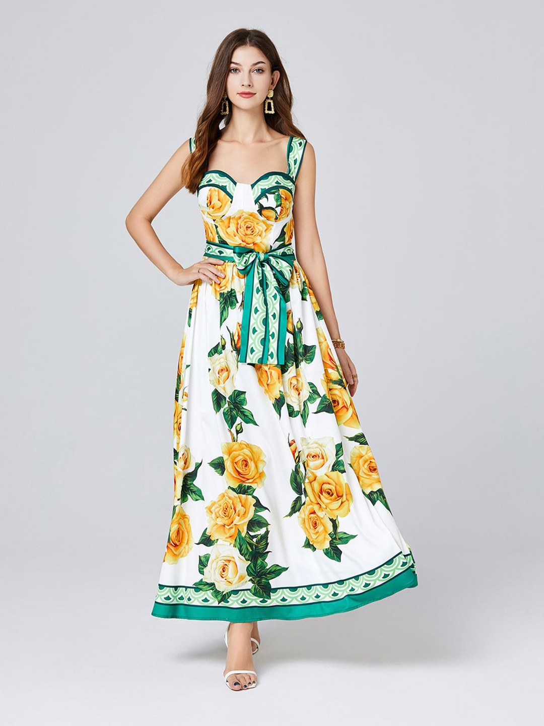 

JC Collection Floral Print Maxi Dress, Yellow