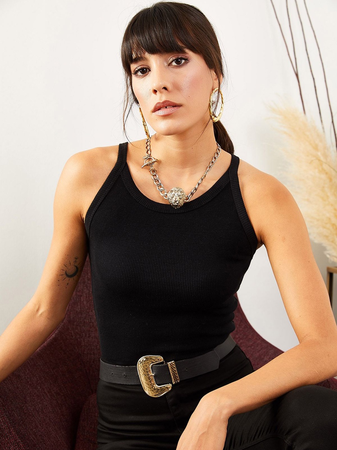 

Olalook Cotton Tank Top, Black